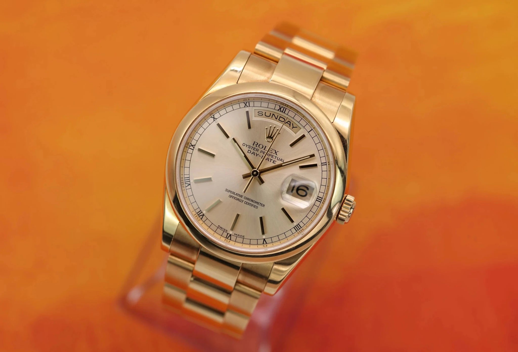 2000 Rolex Day-Date Ref. 118208 | Silver Dial | Box and Papers - Sierra Time Co