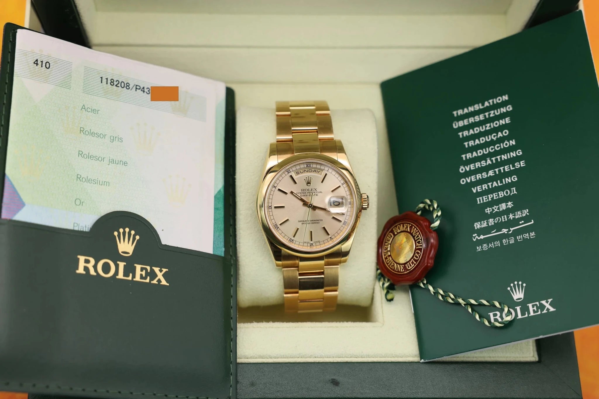 2000 Rolex Day-Date Ref. 118208 | Silver Dial | Box and Papers - Sierra Time Co