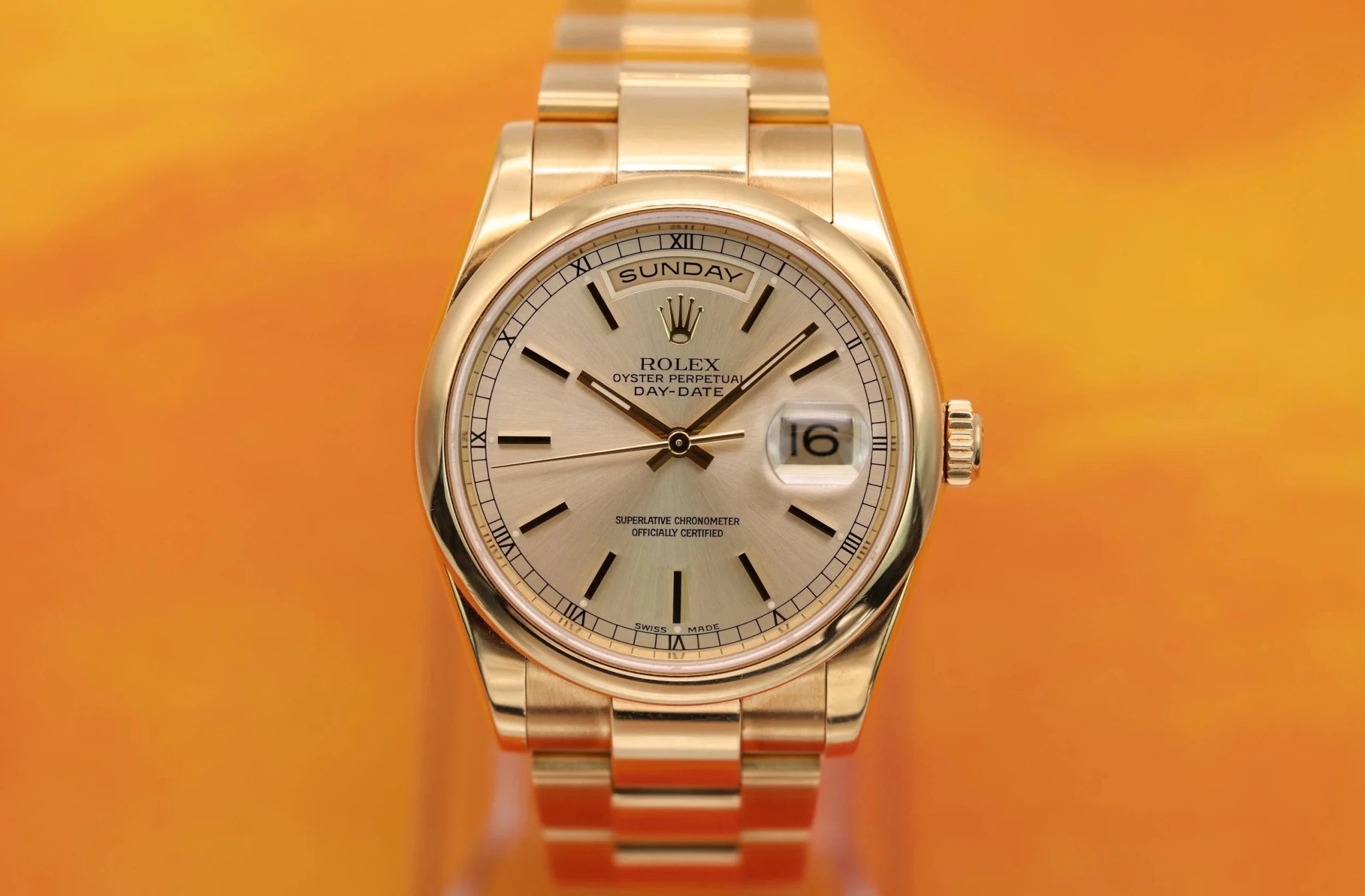 2000 Rolex Day-Date Ref. 118208 | Silver Dial | Box and Papers - Sierra Time Co