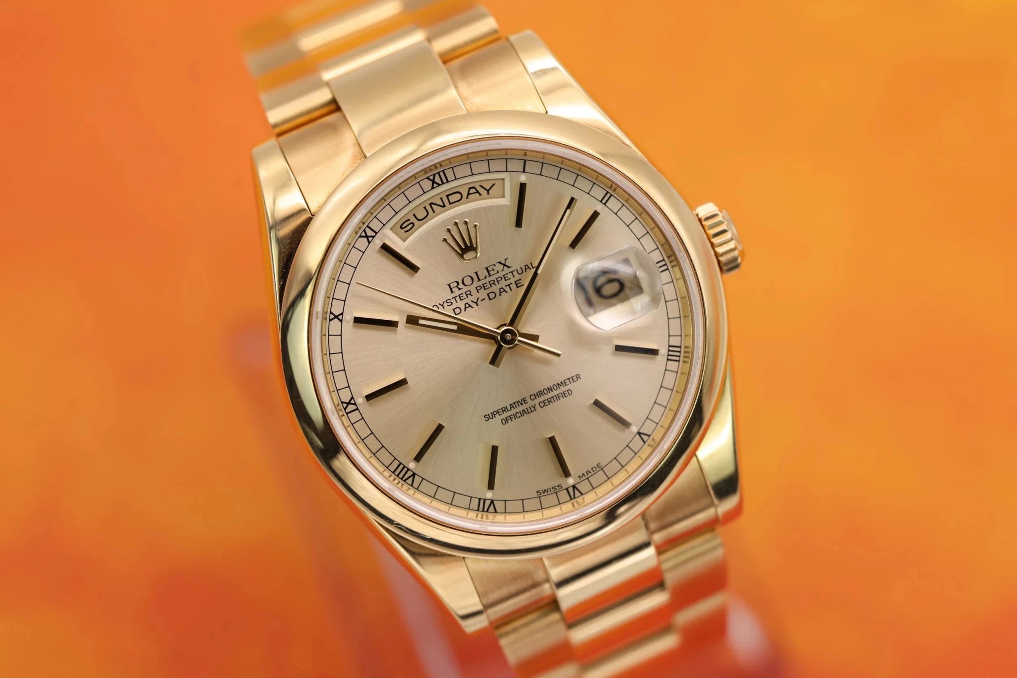2000 Rolex Day-Date Ref. 118208 | Silver Dial | Box and Papers - Sierra Time Co