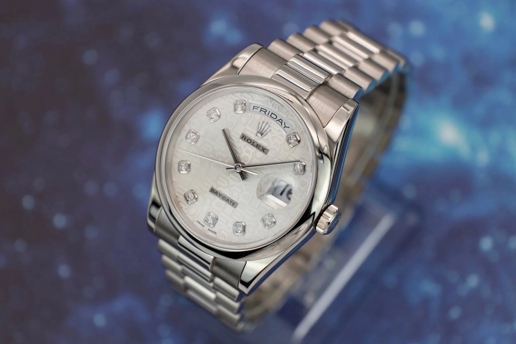 2000 Rolex Day-Date Ref. 118209 18K WG | Diamond Jubilee Dial - Sierra Time Co