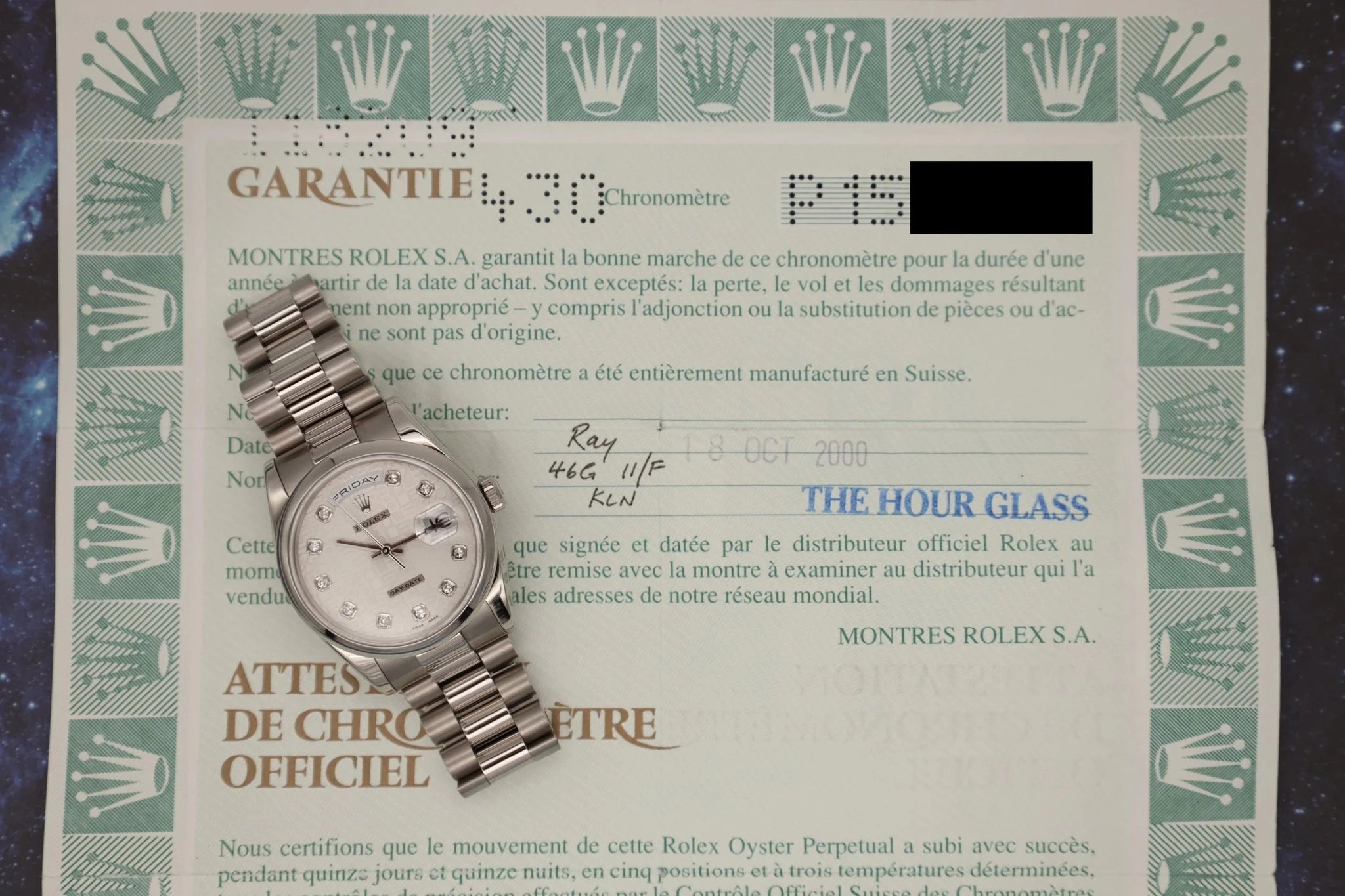 2000 Rolex Day-Date Ref. 118209 18K WG | Diamond Jubilee Dial - Sierra Time Co