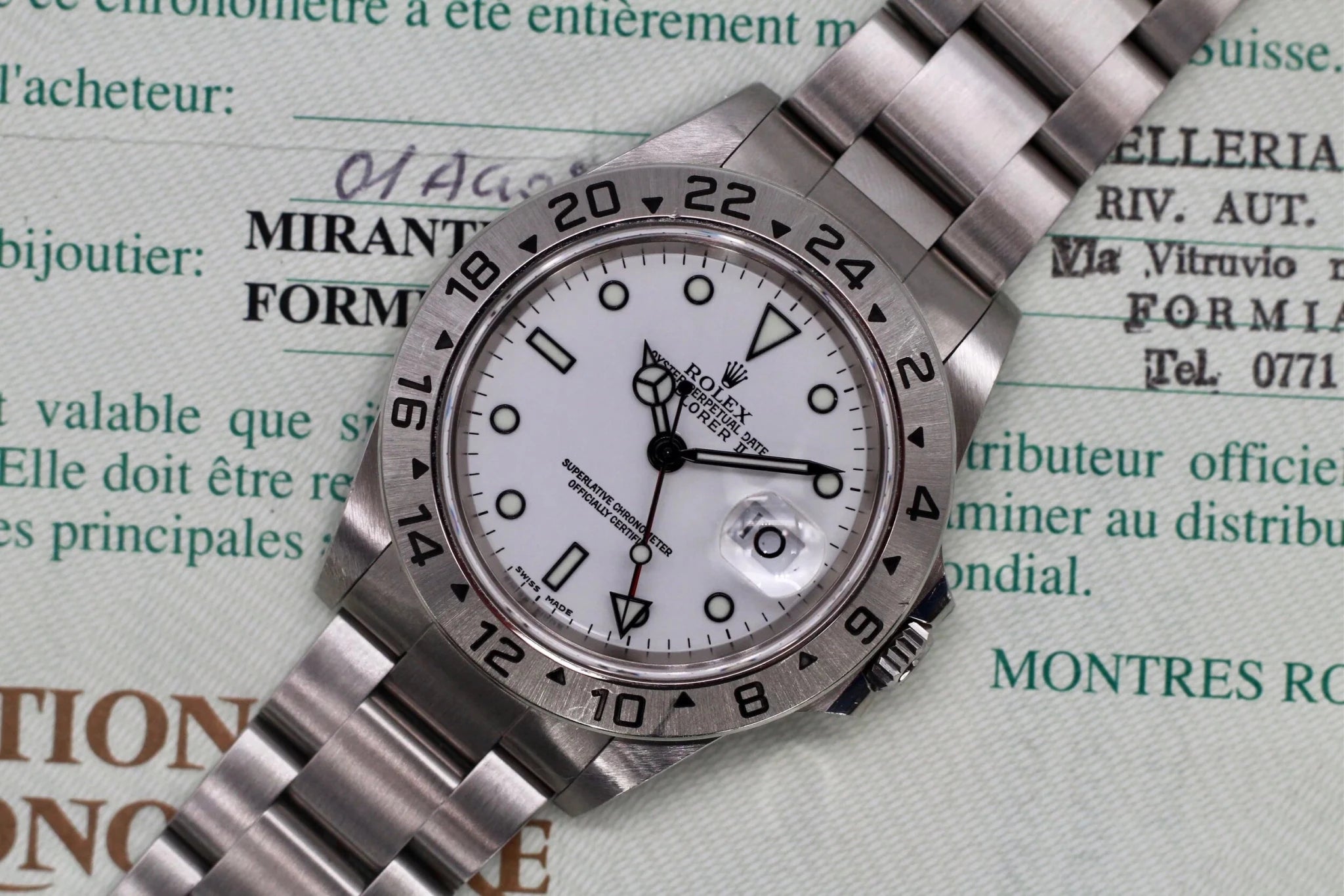 2000 Rolex Explorer ll Ref. 16570 | Papers - Sierra Time Co