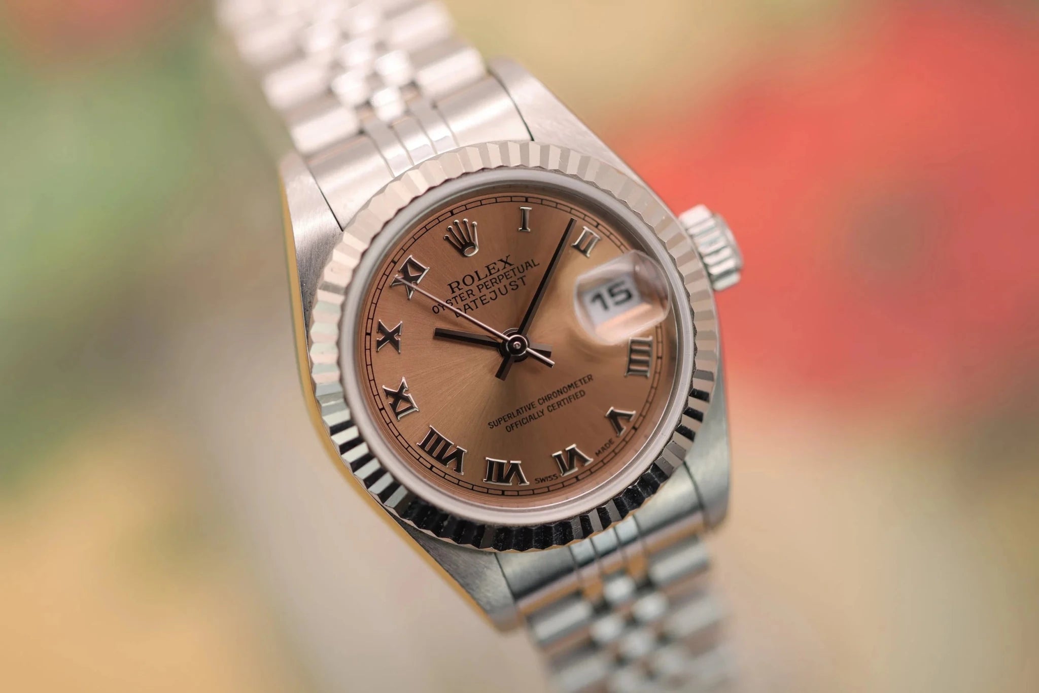 2000 Rolex Ladies Datejust Ref. 79174 | Salmon Dial | Box and Papers - Sierra Time Co