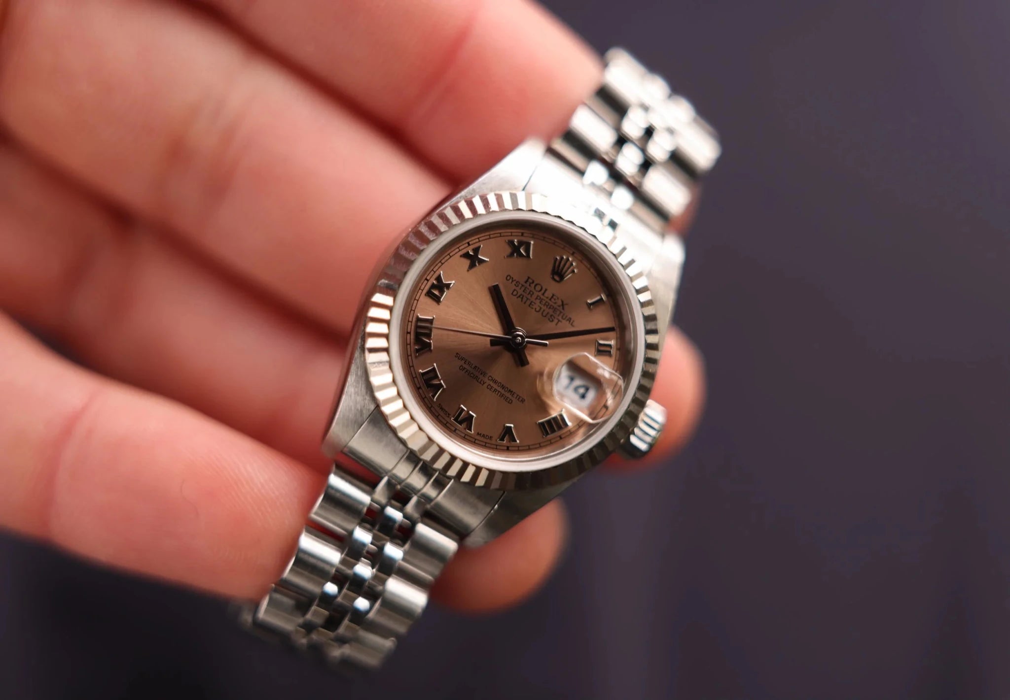 2000 Rolex Ladies Datejust Ref. 79174 | Salmon Dial | Box and Papers - Sierra Time Co