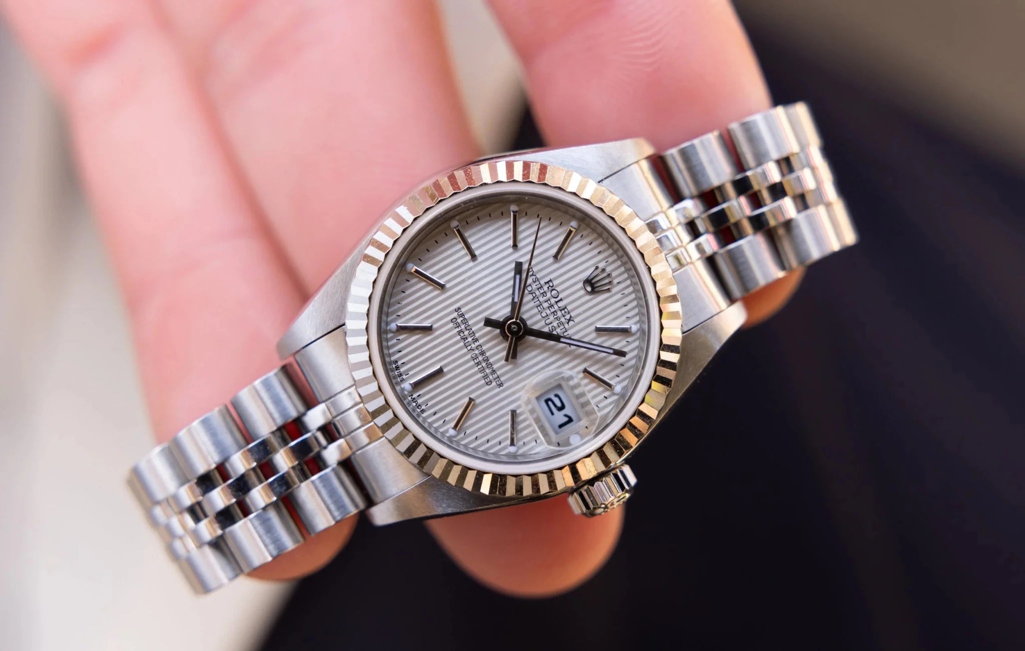 2000 Rolex Ladies Datejust Ref. 79174 | Silver Tapestry Dial - Sierra Time Co