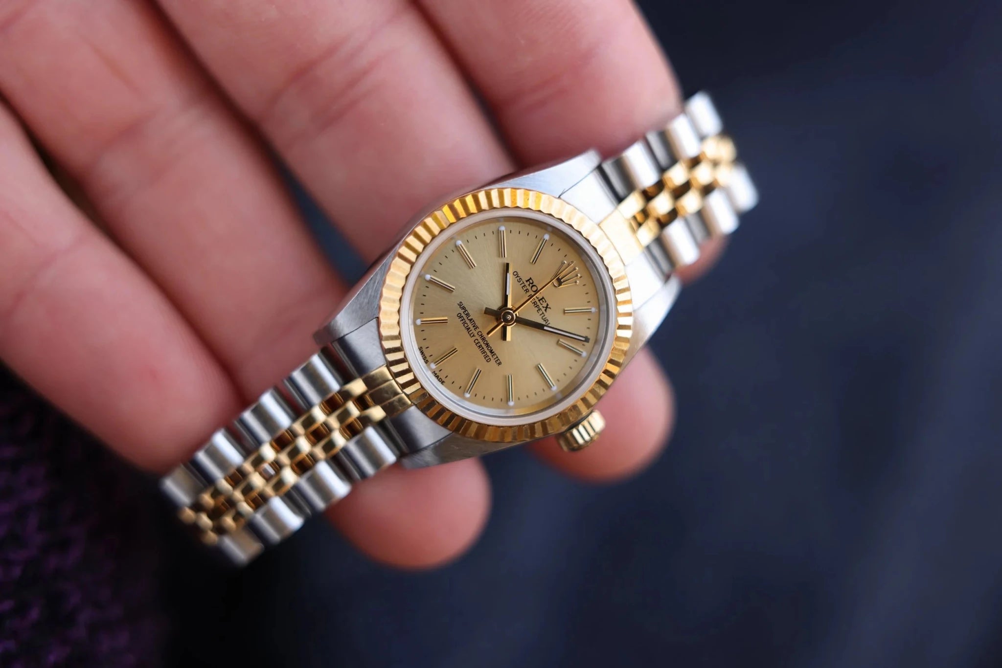 2000 Rolex Ladies Oyster-Perpetual Ref. 76193 | Champagne Dial - Sierra Time Co