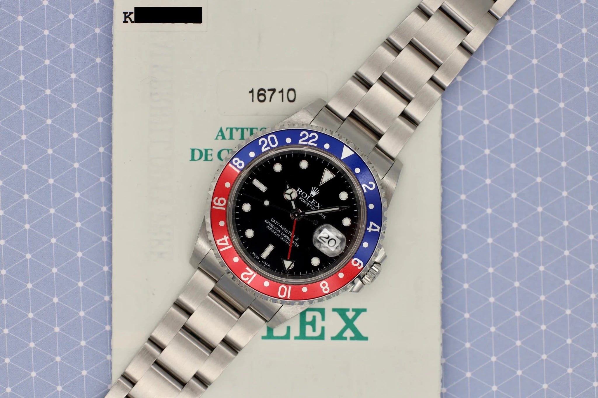 2000 Rolex Pepsi GMT Master ll Ref. 16710 | Papers - Sierra Time Co