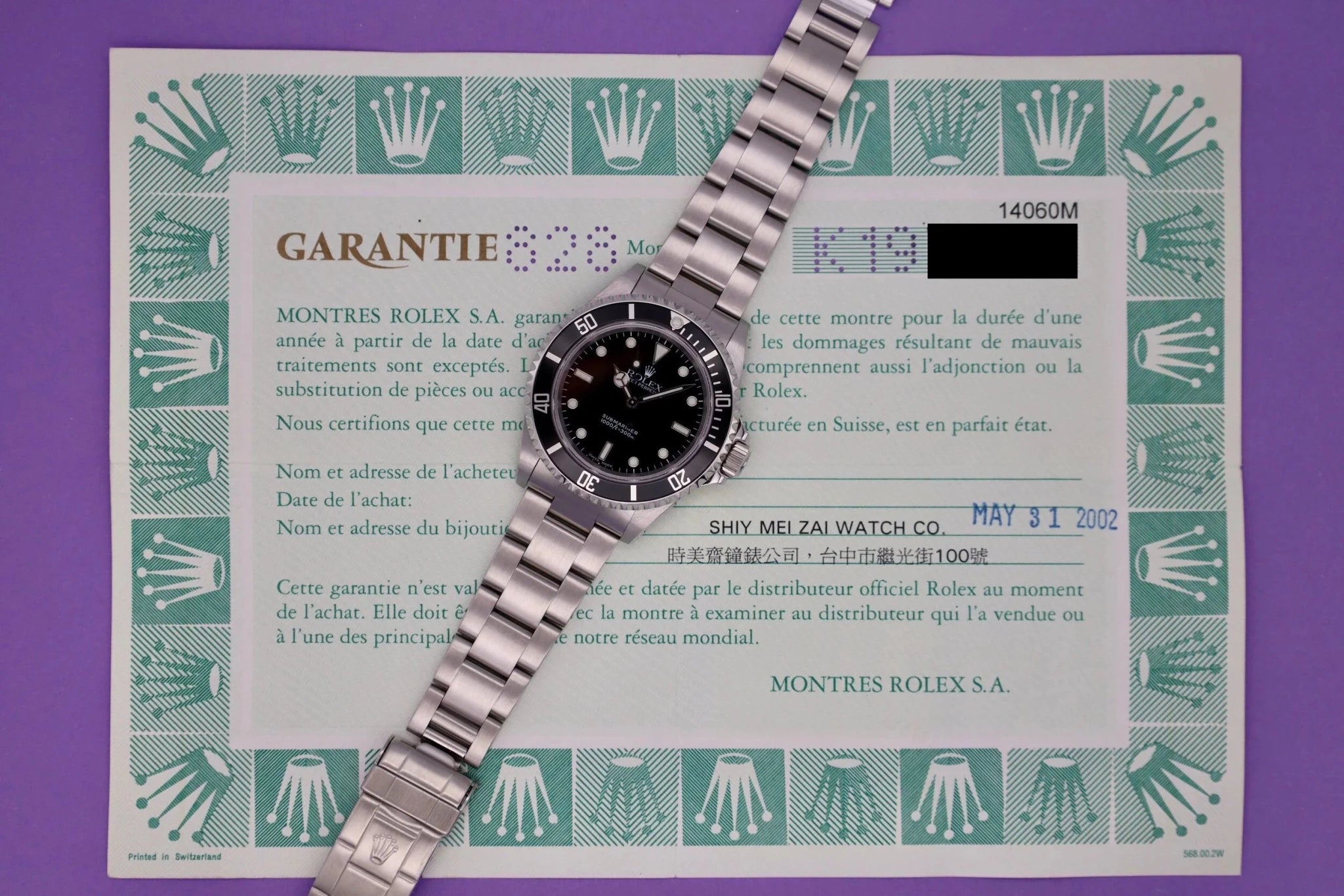 2000 Rolex Submariner Ref. 14060m | Papers - Sierra Time Co