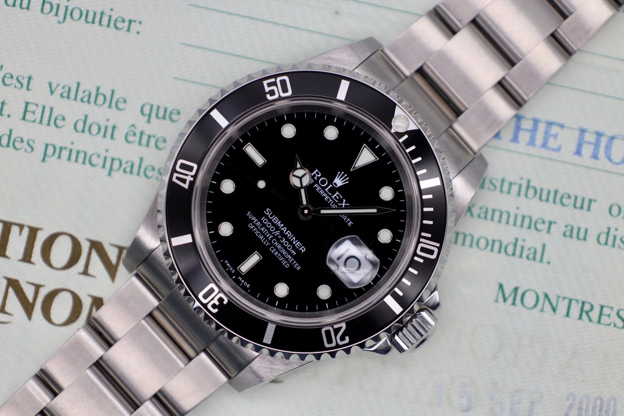 2000 Rolex Submariner Ref. 16610 | Box and Papers - Sierra Time Co