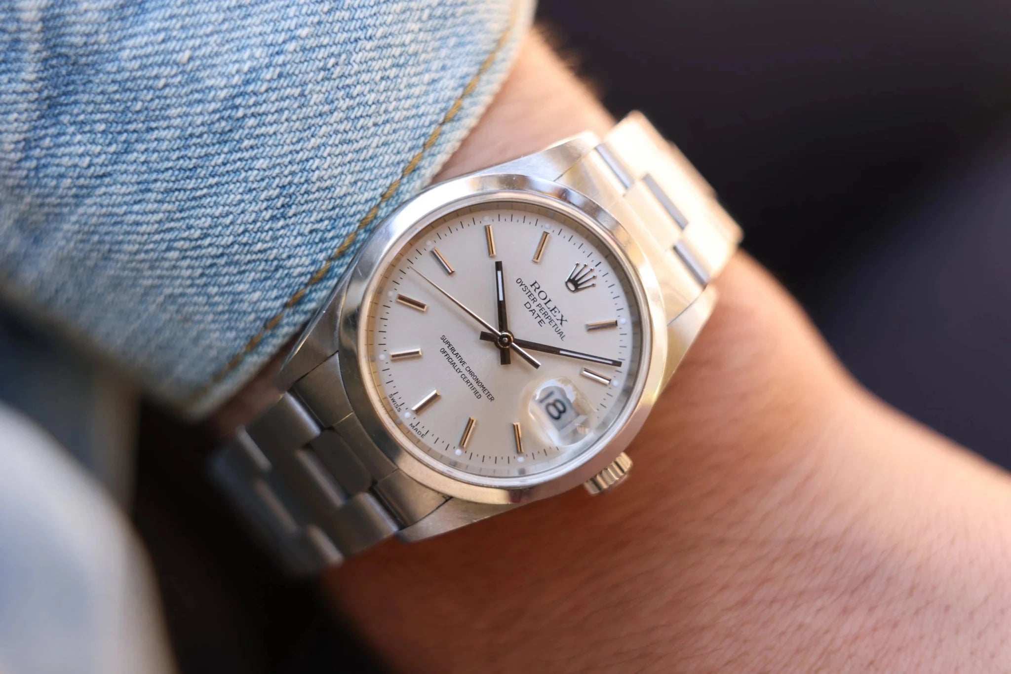 2001 Rolex Date Ref. 15200 | Silver Dial | Box and Papers - Sierra Time Co