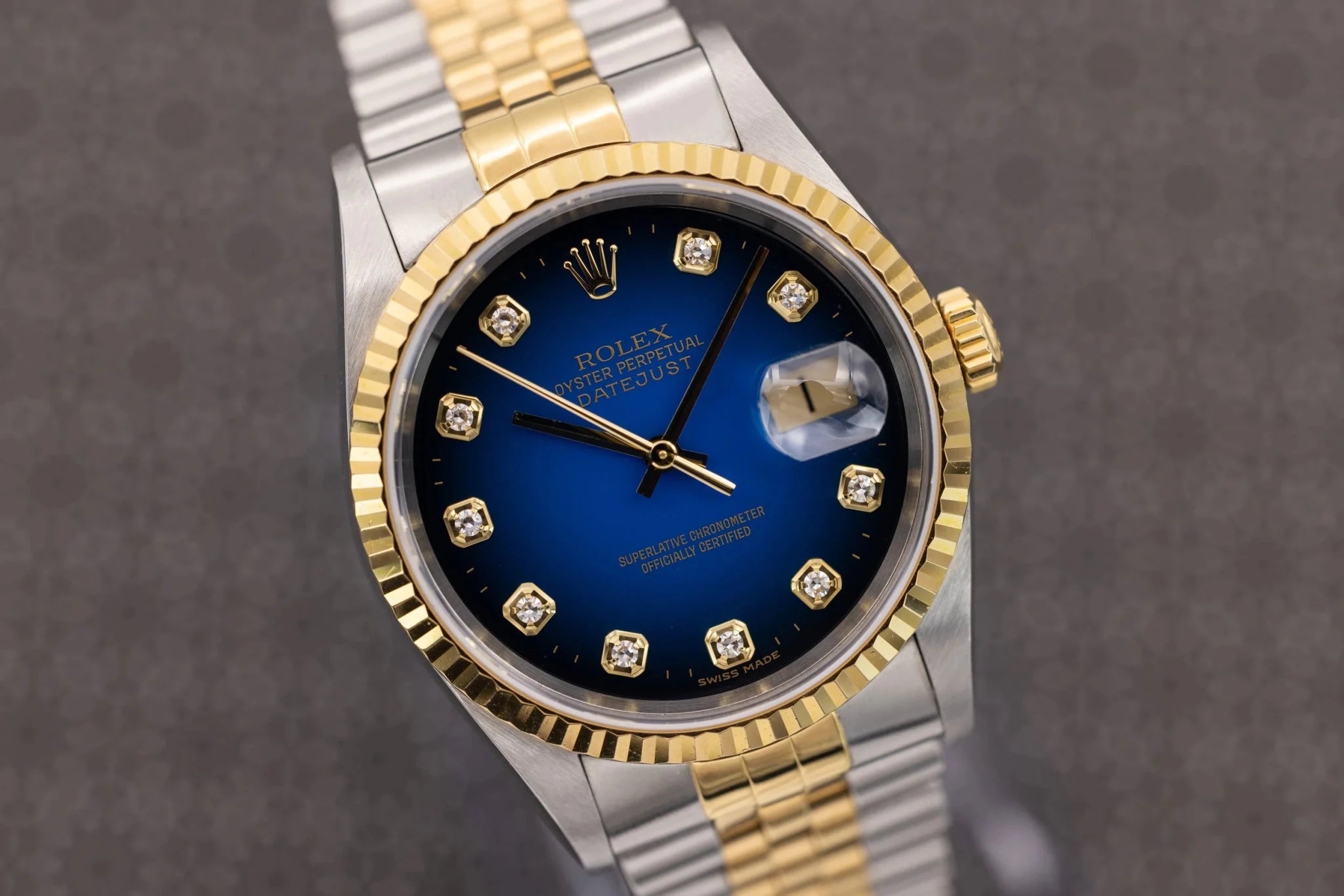 2001 Rolex Datejust Ref. 16233 | Blue Vignette Diamond Dial - Sierra Time Co
