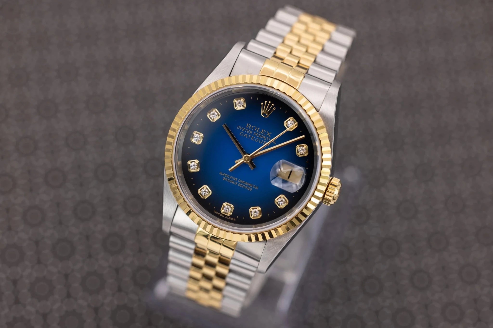 2001 Rolex Datejust Ref. 16233 | Blue Vignette Diamond Dial - Sierra Time Co