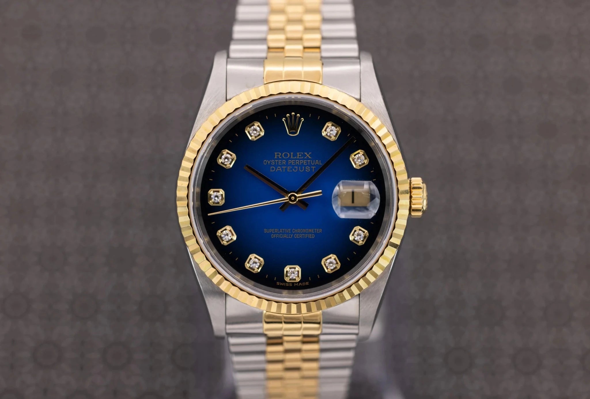 2001 Rolex Datejust Ref. 16233 | Blue Vignette Diamond Dial - Sierra Time Co