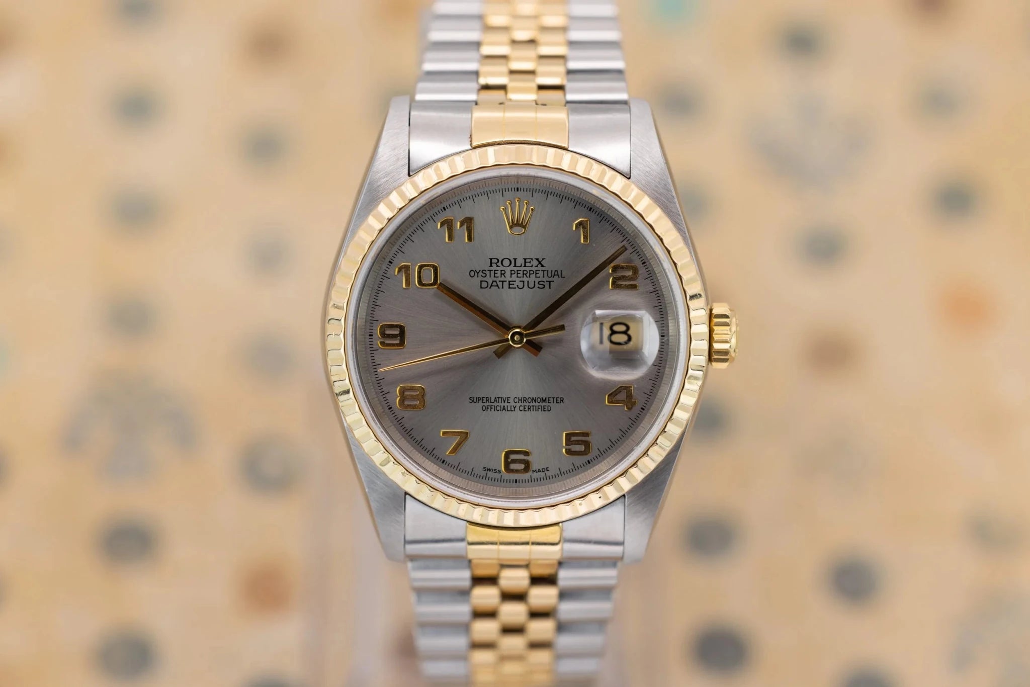 2001 Rolex Datejust Ref. 16233 | Grey Arabic Numeral Dial - Sierra Time Co