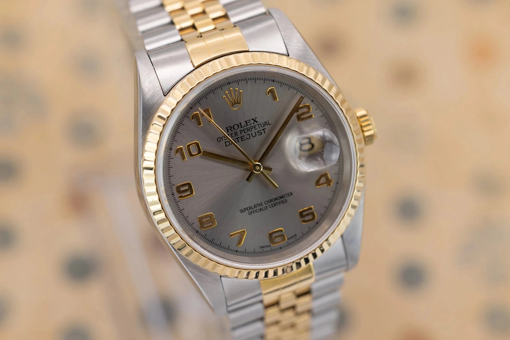 2001 Rolex Datejust Ref. 16233 | Grey Arabic Numeral Dial - Sierra Time Co