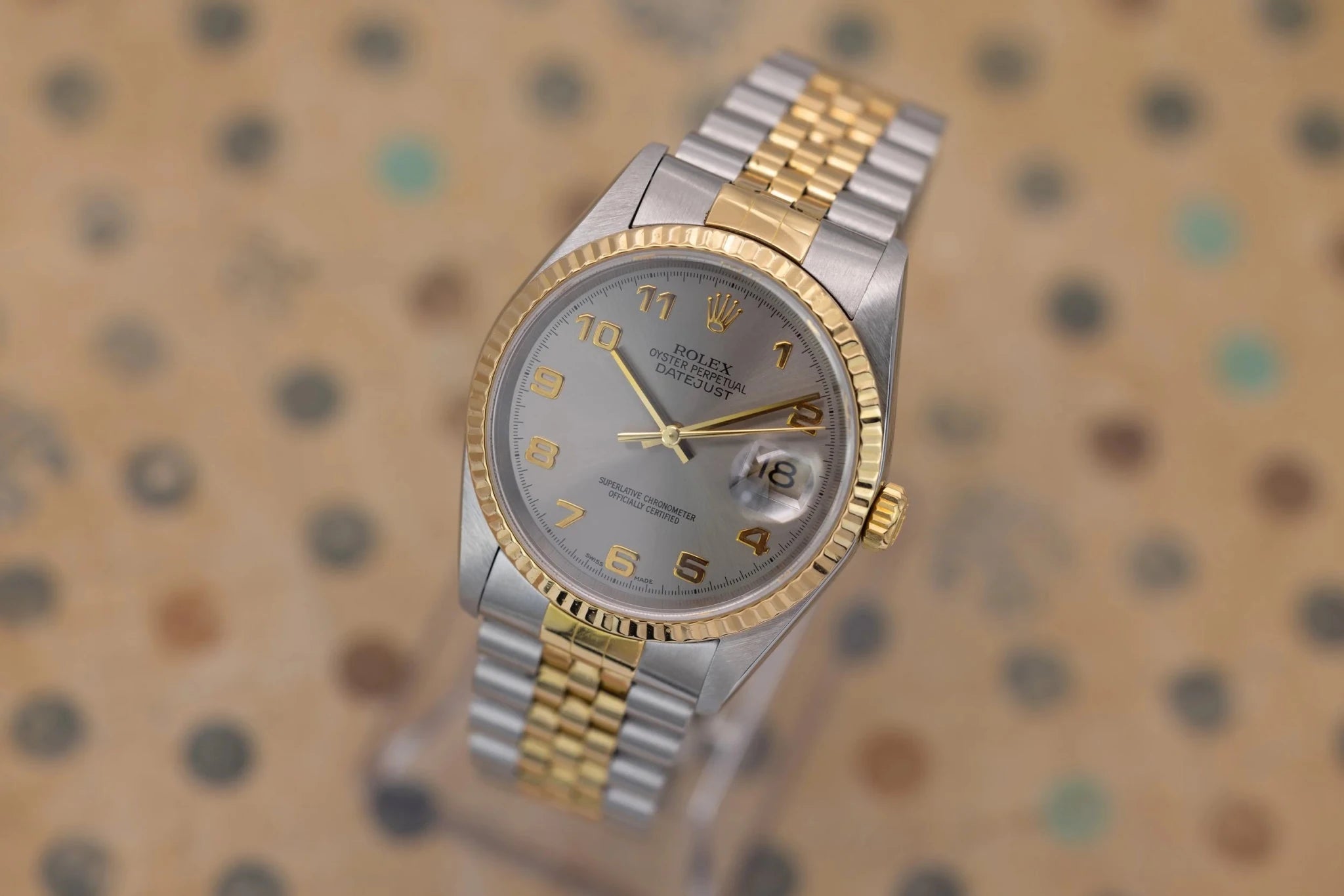2001 Rolex Datejust Ref. 16233 | Grey Arabic Numeral Dial - Sierra Time Co