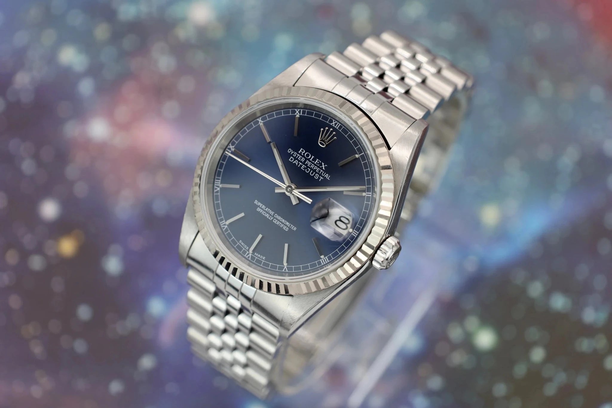 2001 Rolex Datejust Ref. 16234 | Blue Stick Dial - Sierra Time Co