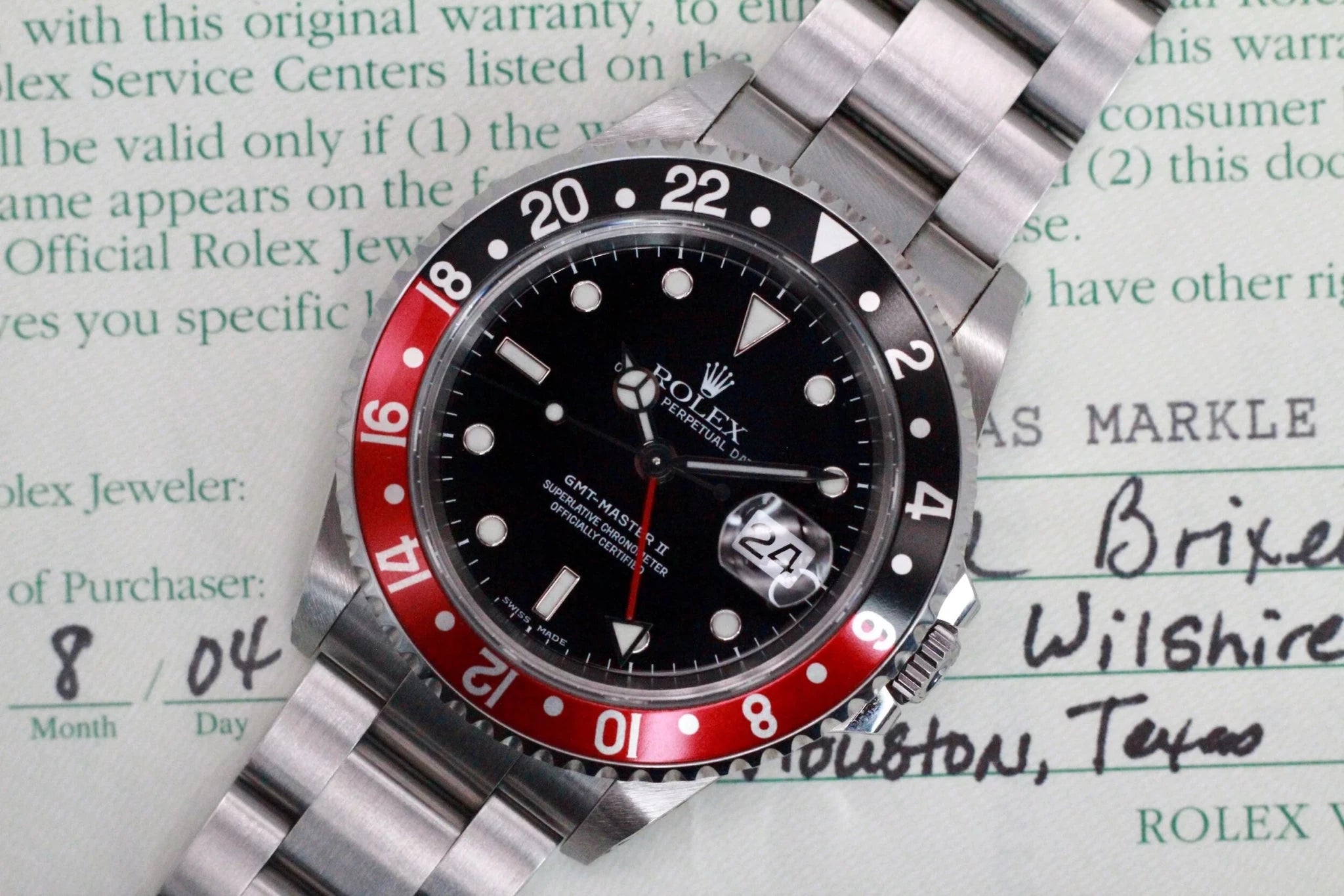 2001 Rolex GMT Master ll Ref. 16710 Coke | Full Set - Sierra Time Co