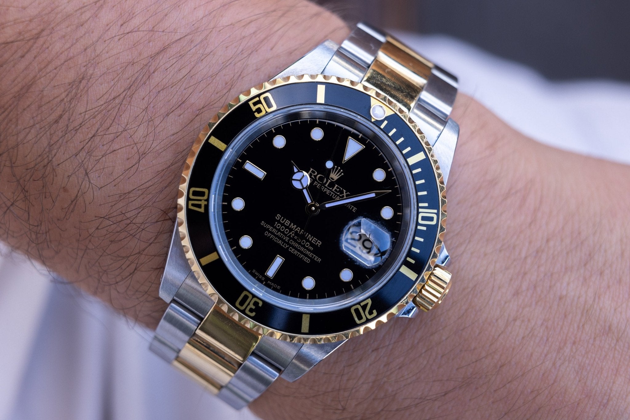 2001 Rolex Submariner Date Ref. 16613 | 18K Two-Tone | Black Dial | Box and Papers - Sierra Time Co