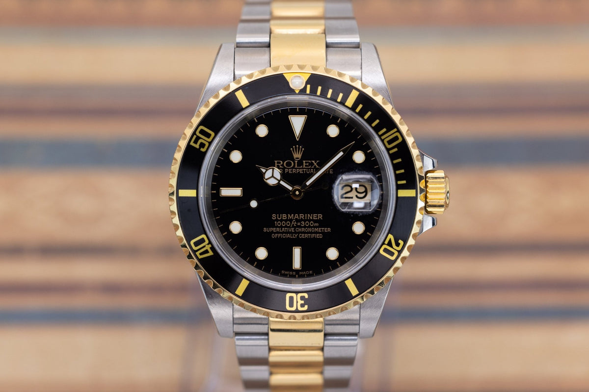 2001 Rolex Submariner Date Ref. 16613 | 18K Two-Tone | Black Dial | Box and Papers - Sierra Time Co