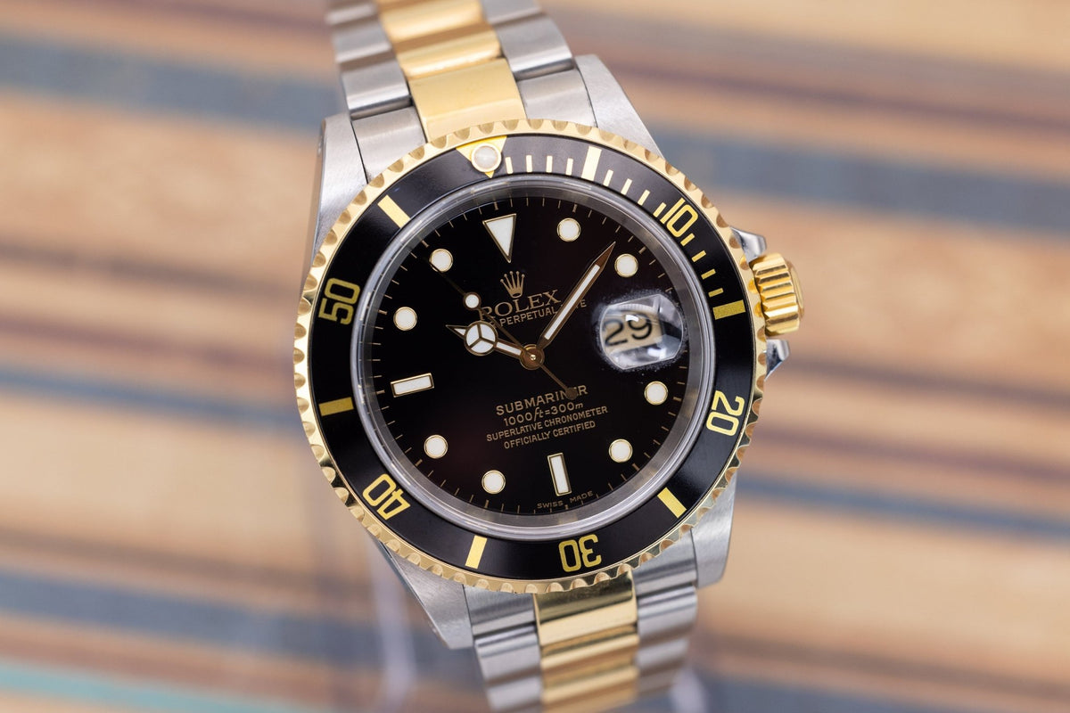 2001 Rolex Submariner Date Ref. 16613 | 18K Two-Tone | Black Dial | Box and Papers - Sierra Time Co