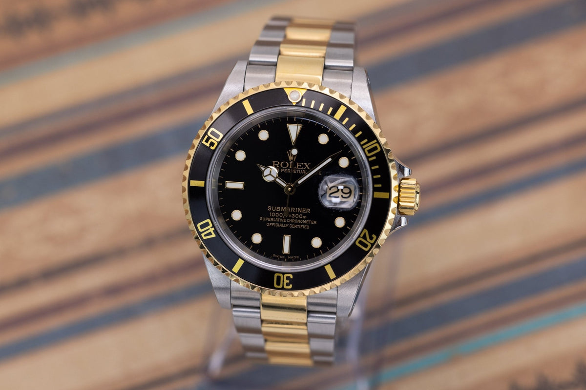 2001 Rolex Submariner Date Ref. 16613 | 18K Two-Tone | Black Dial | Box and Papers - Sierra Time Co