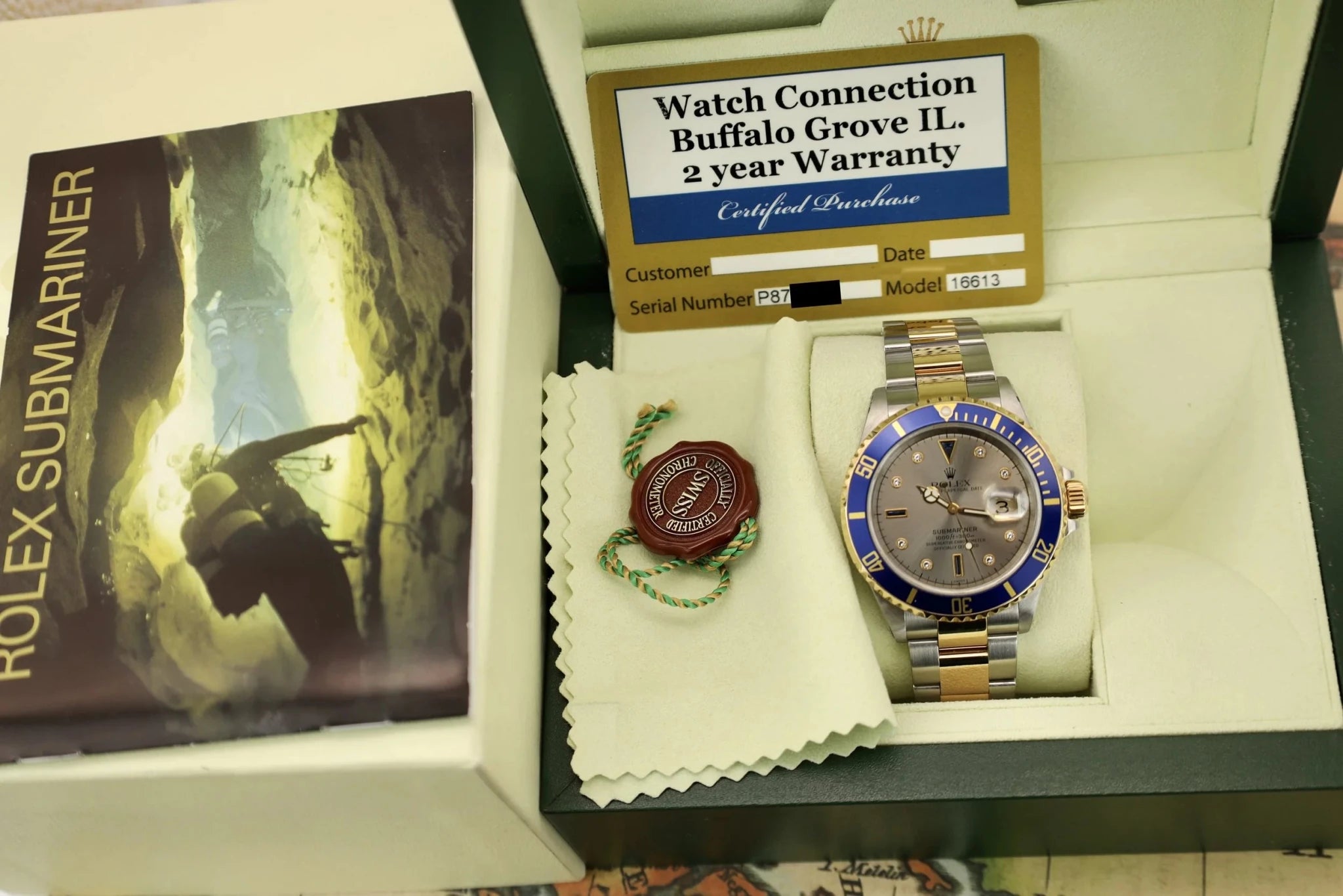 2001 Rolex Submariner Ref. 16613 | Serti Dial - Sierra Time Co