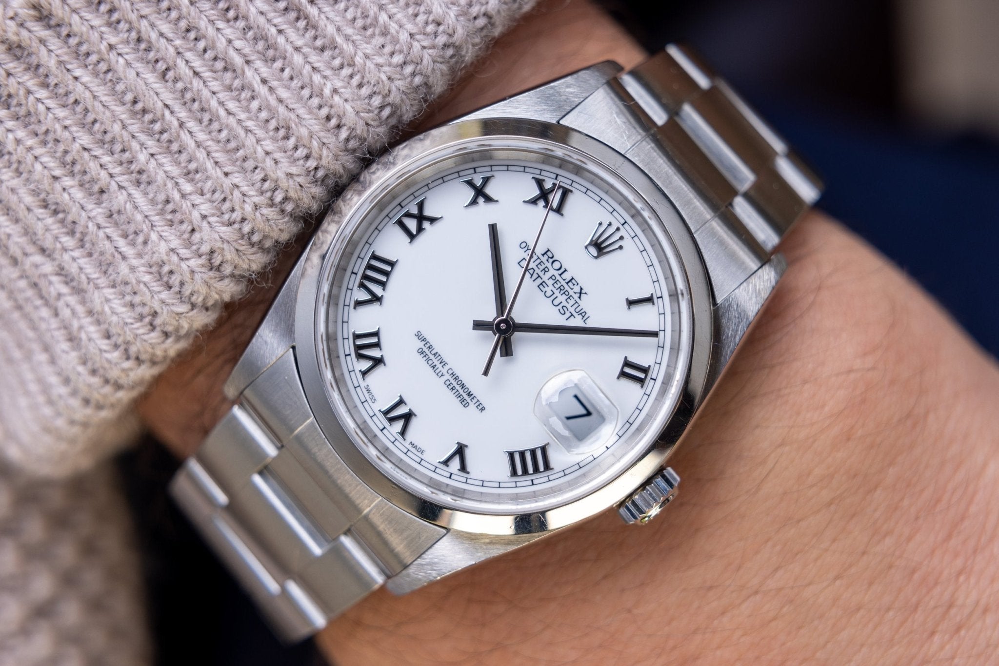 2002 Rolex Datejust Ref. 16200 | White Roman Numeral Dial | Full Set - Sierra Time Co