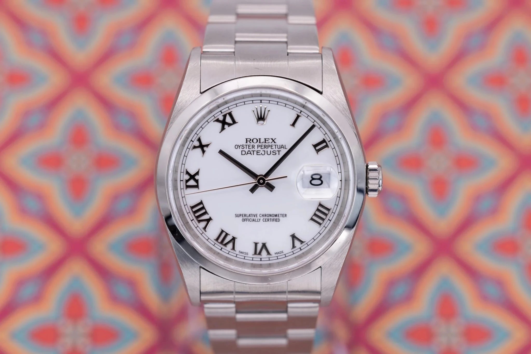 2002 Rolex Datejust Ref. 16200 | White Roman Numeral Dial | Full Set - Sierra Time Co