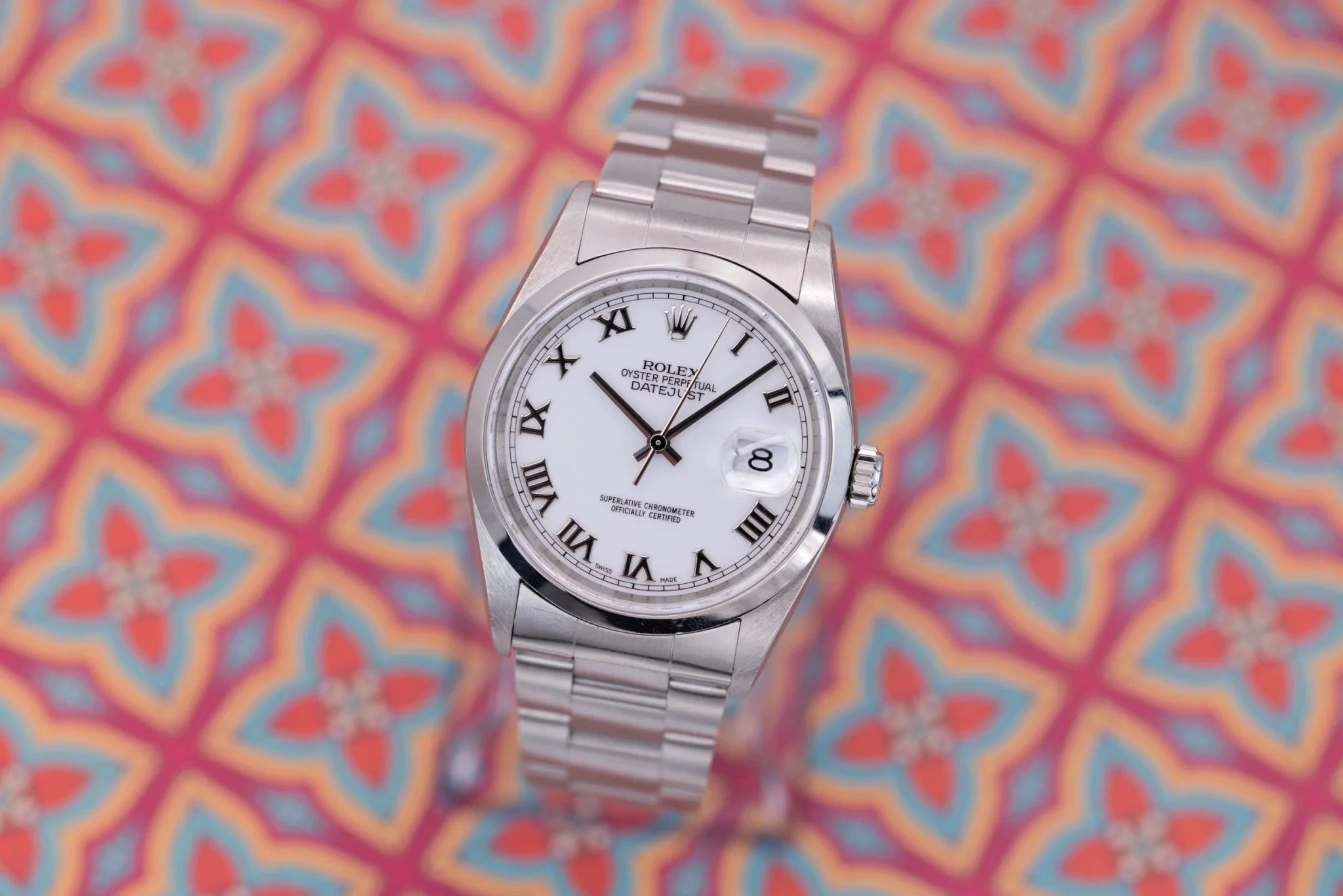 2002 Rolex Datejust Ref. 16200 | White Roman Numeral Dial | Full Set - Sierra Time Co