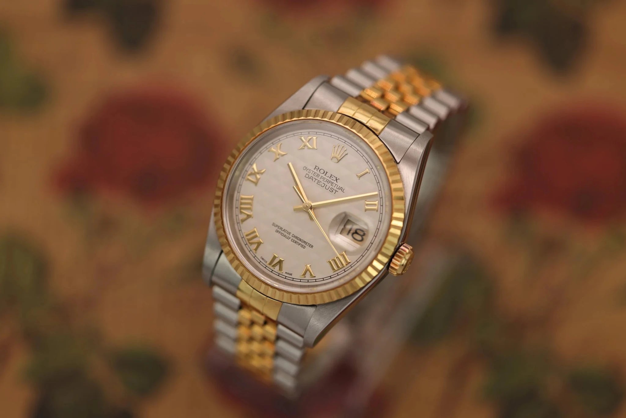 2002 Rolex Datejust Ref. 16233 | Cream Pyramid Dial | Box and Papers - Sierra Time Co