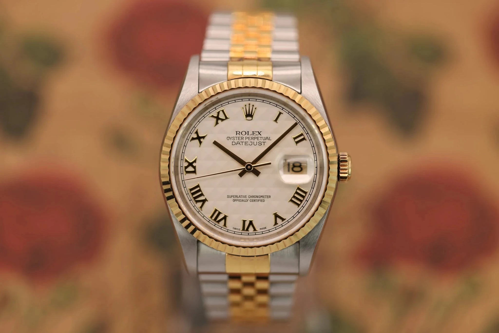2002 Rolex Datejust Ref. 16233 | Cream Pyramid Dial | Box and Papers - Sierra Time Co