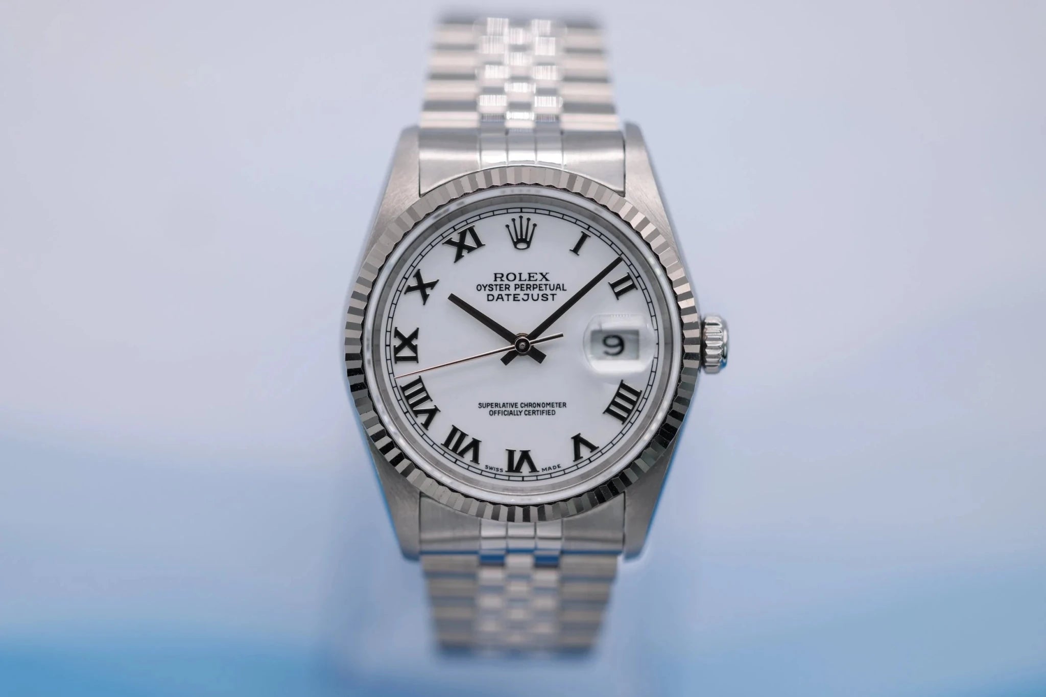 2002 Rolex Datejust Ref. 16234 | White Roman Dial - Sierra Time Co