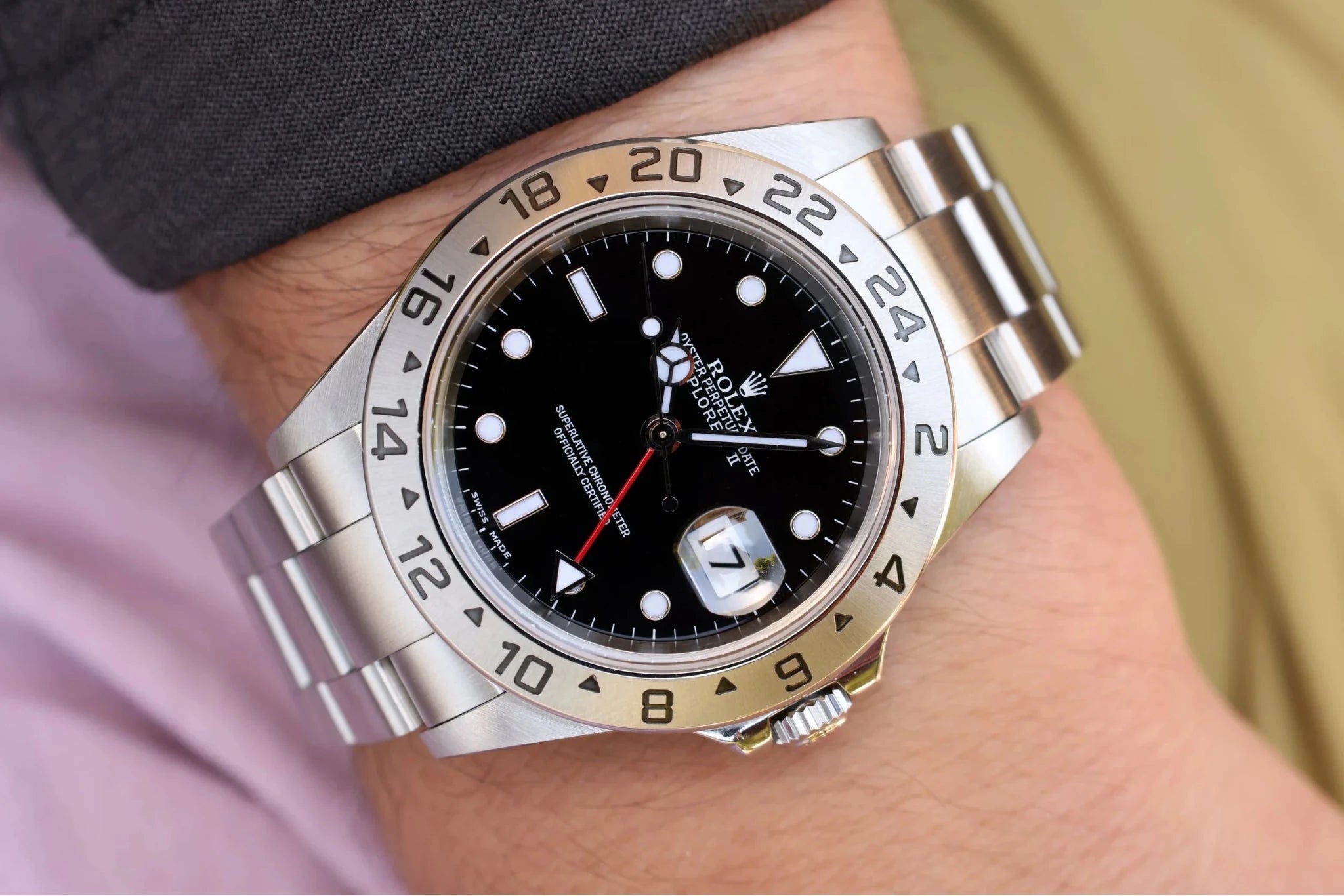 2002 Rolex Explorer II Ref. 16570 Black Dial | Box and Papers - Sierra Time Co