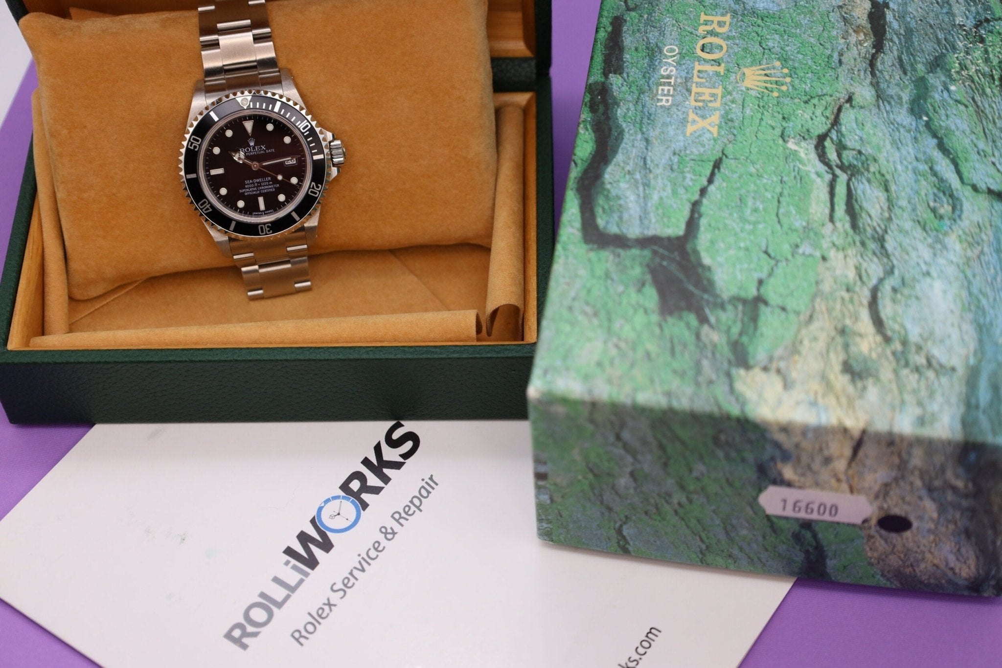 2002 Rolex Sea Dweller Ref. 16600 | Box and Service Records - Sierra Time Co