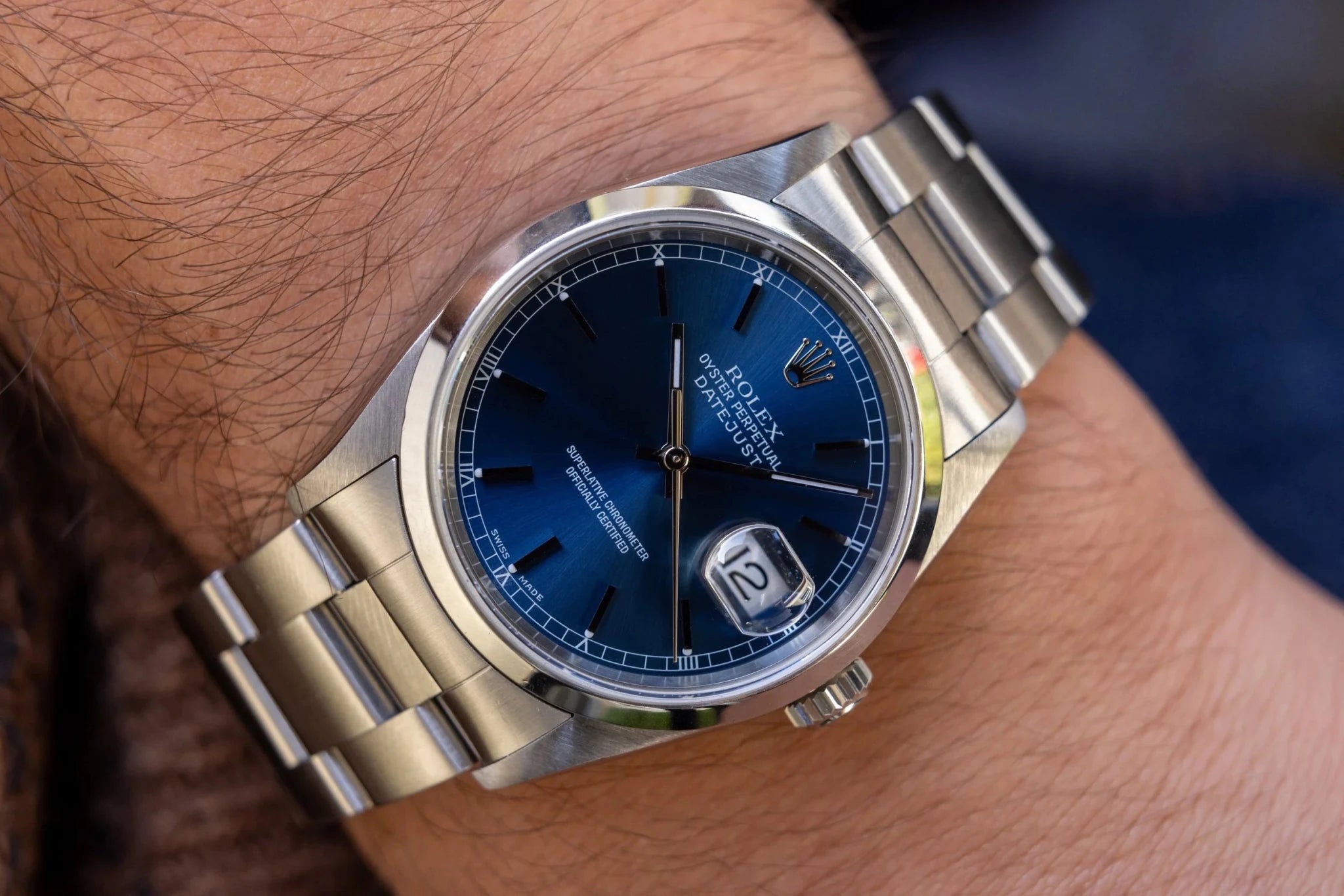 2003 Rolex Datejust Ref. 16200 | Blue Dial - Sierra Time Co
