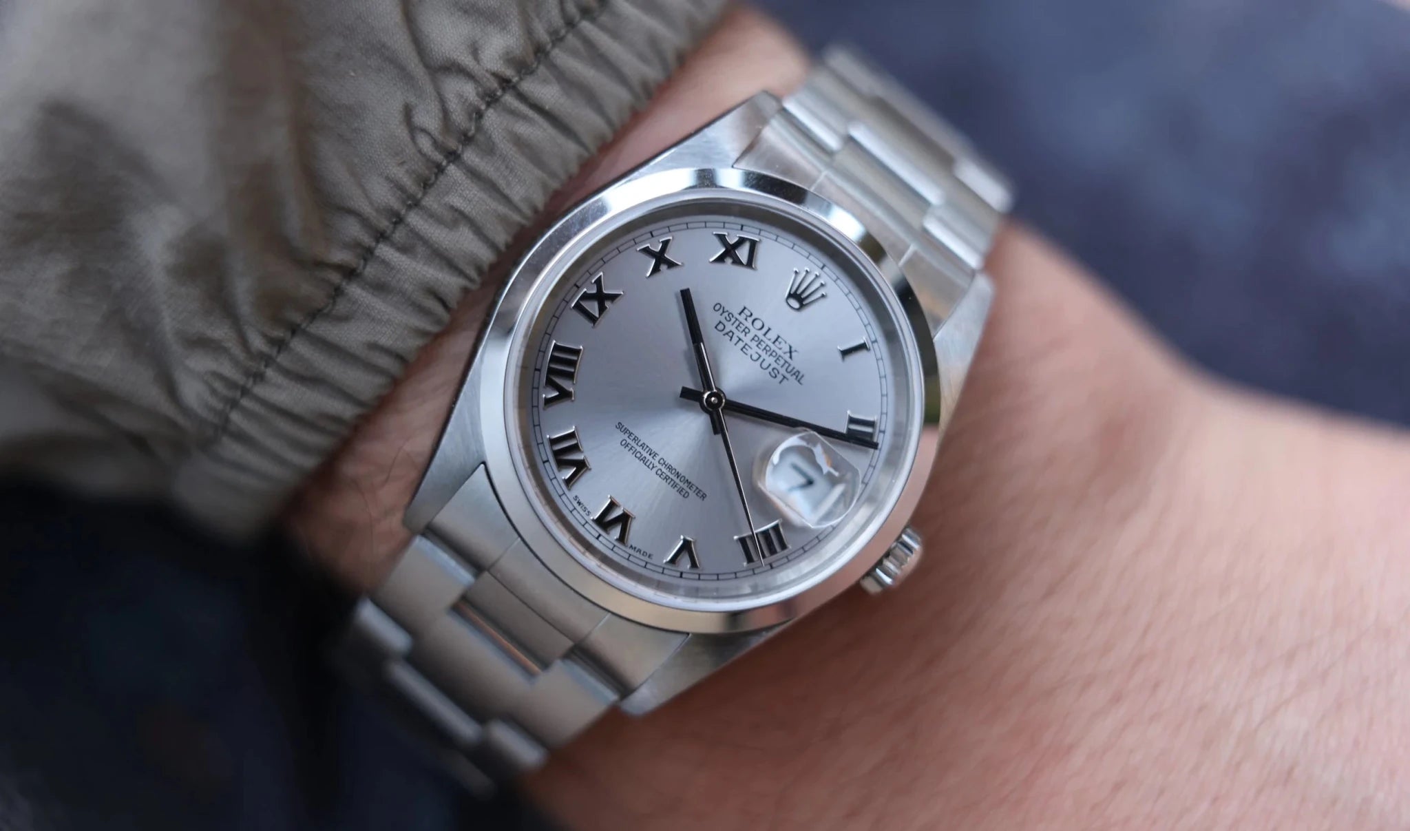 2003 Rolex Datejust Ref. 16200 | Silver Roman Dial - Sierra Time Co