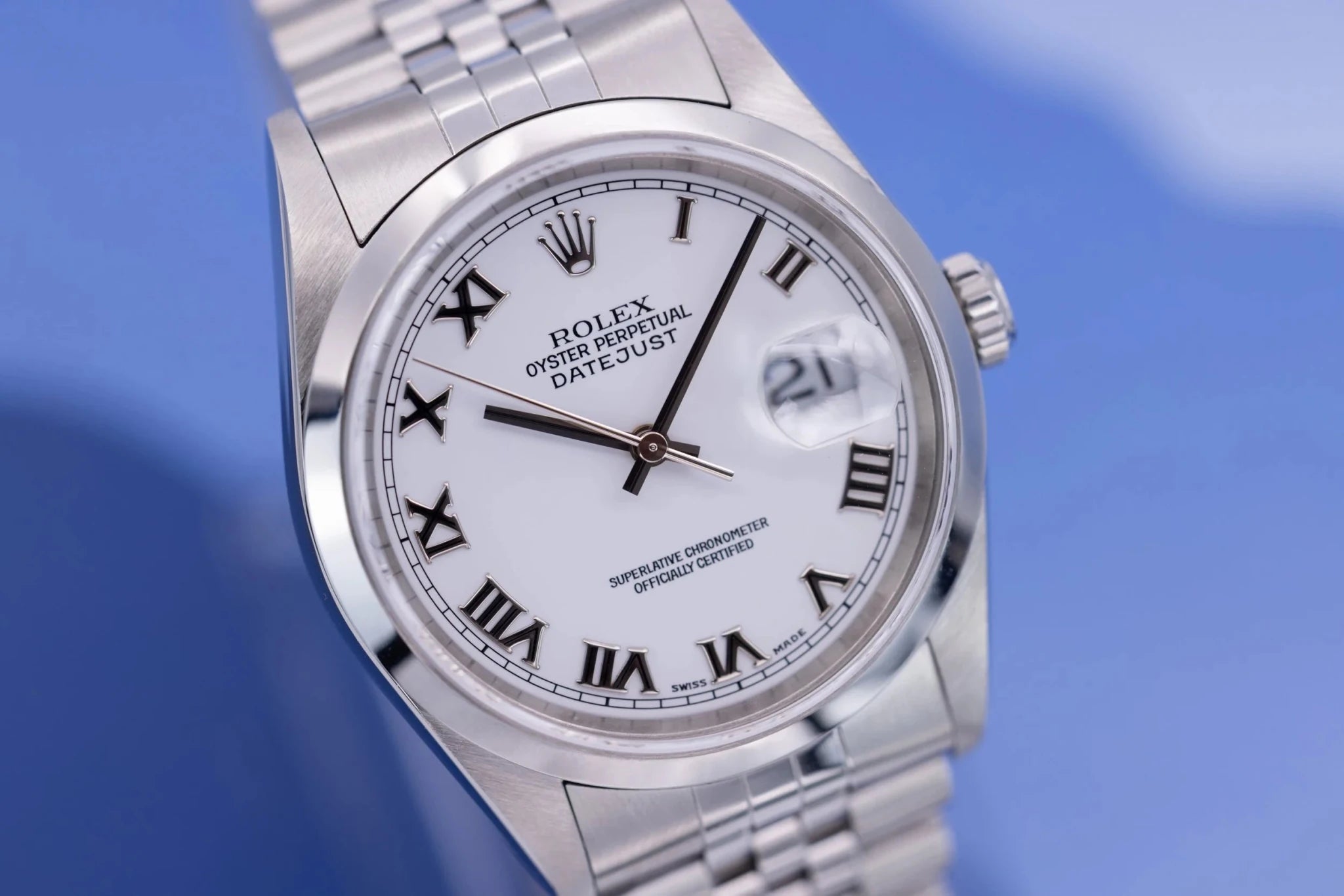 2003 Rolex Datejust Ref. 16200 | White Roman Numeral Dial - Sierra Time Co