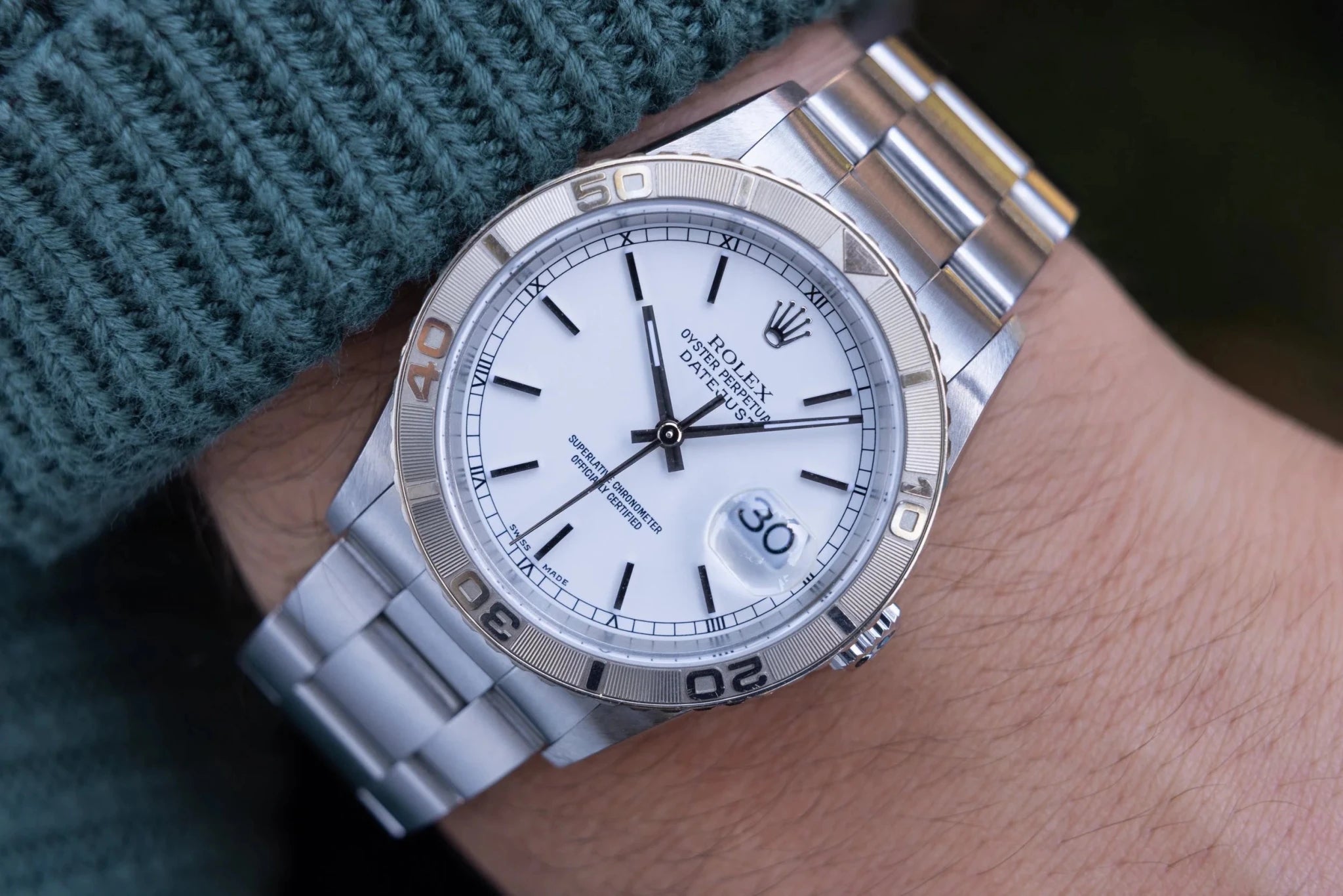 2003 Rolex Datejust Turn-O-Graph Ref. 16264 | White Dial | Box and Papers - Sierra Time Co