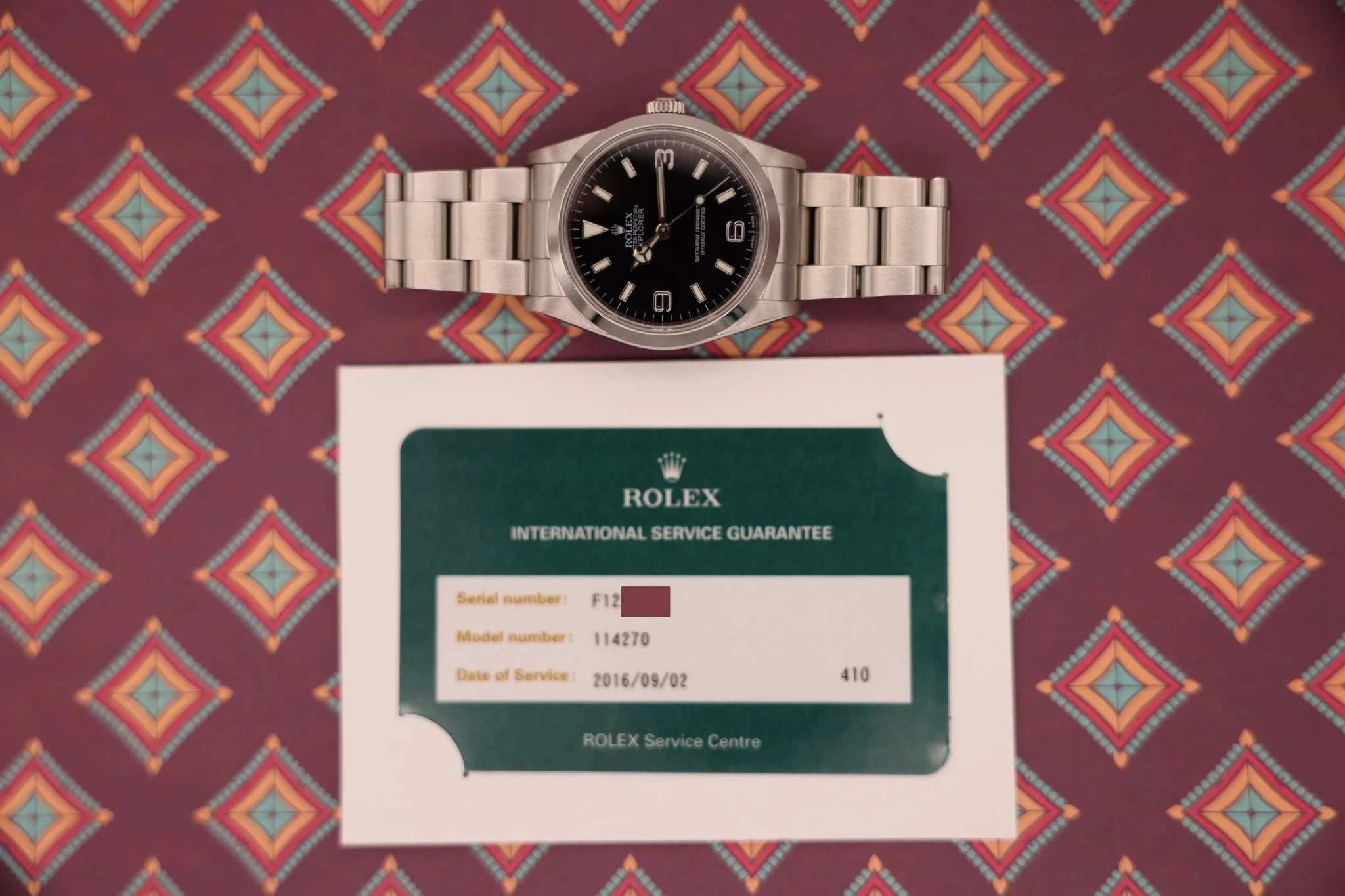 2003 Rolex Explorer I Ref. 114270 | 2016 RSC Card - Sierra Time Co