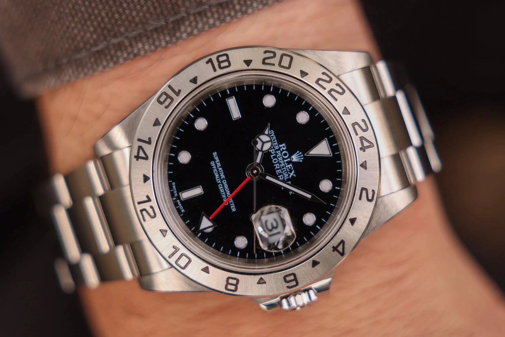 2003 Rolex Explorer II Ref. 16570 | No-Holes Case | Full Set - Sierra Time Co