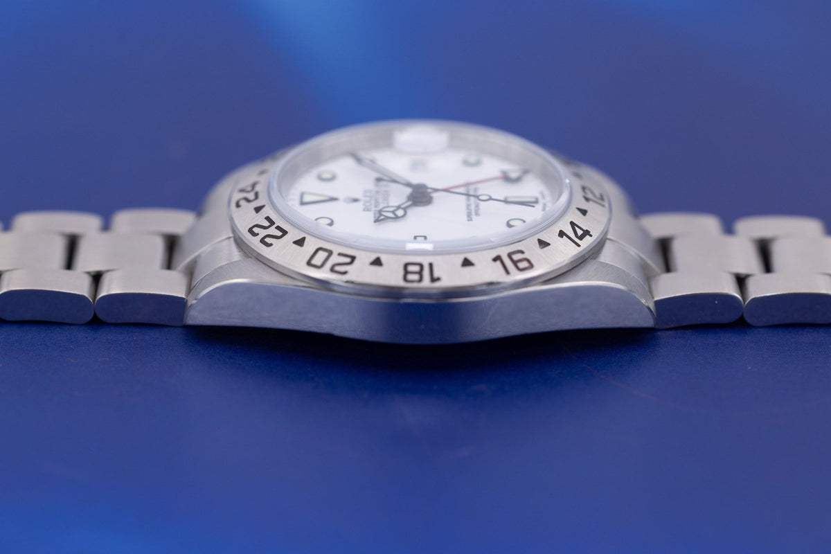 2003 Rolex Explorer II Ref. 16570 Polar | No-Holes Case | Box and Papers - Sierra Time Co