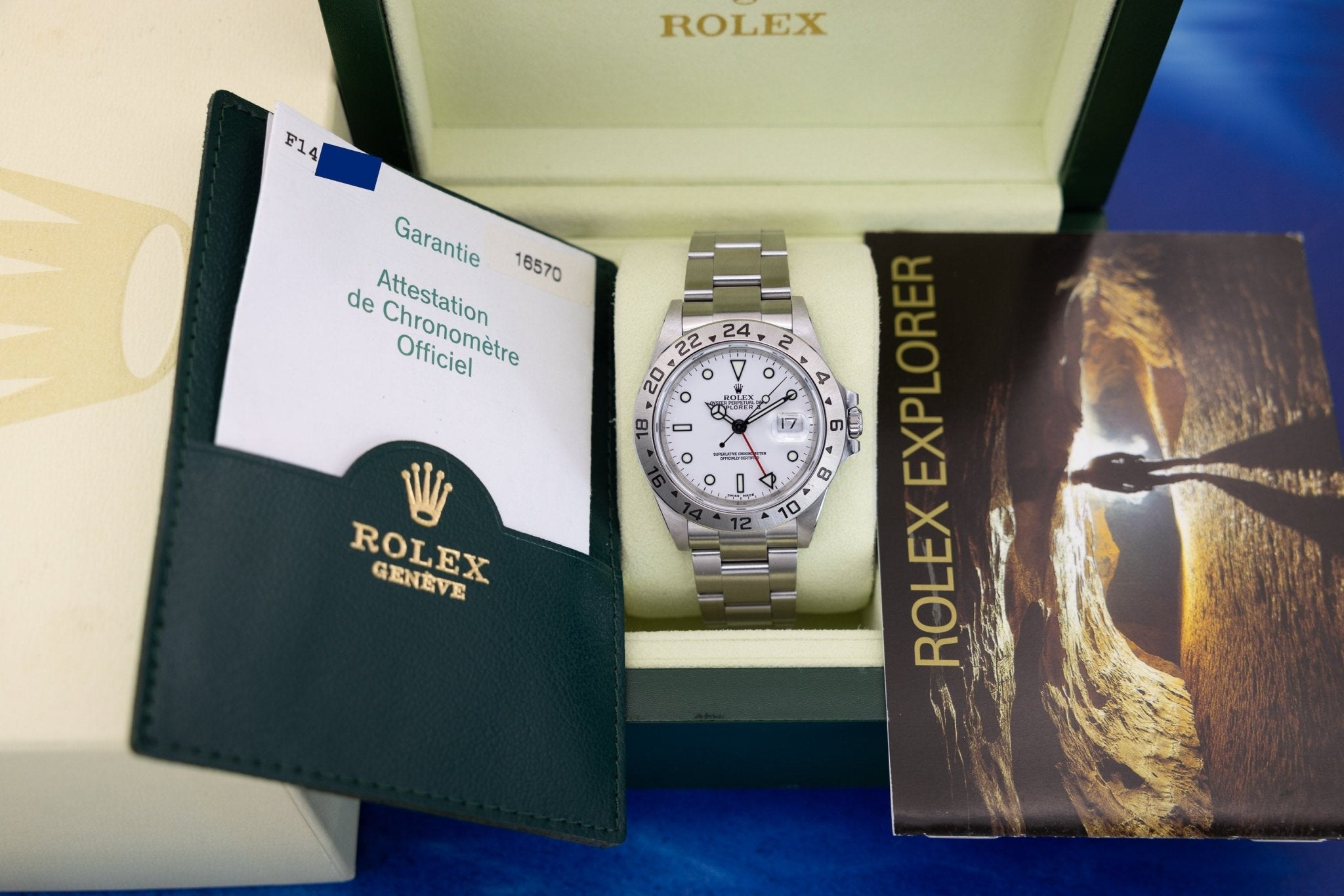 2003 Rolex Explorer II Ref. 16570 Polar | No-Holes Case | Box and Papers - Sierra Time Co