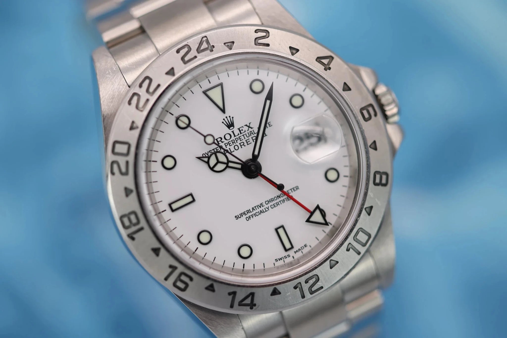 2003 Rolex Explorer II ref. 16570 Polar | No-Holes Case | Service History | Full Set - Sierra Time Co