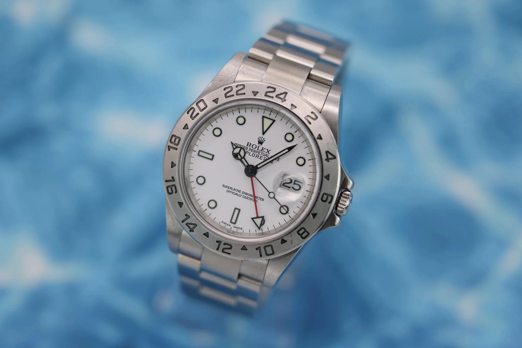 2003 Rolex Explorer II ref. 16570 Polar | No-Holes Case | Service History | Full Set - Sierra Time Co