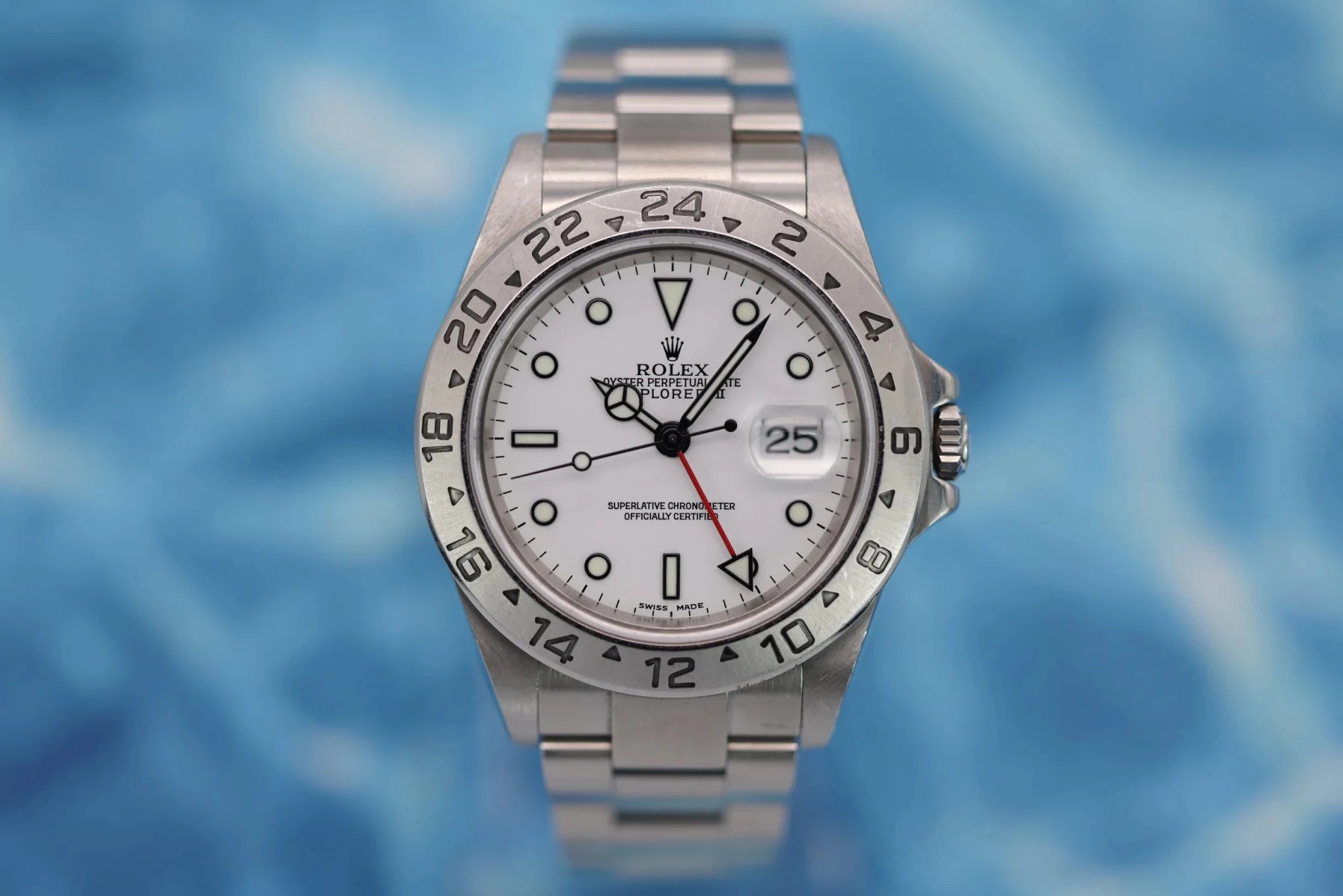 2003 Rolex Explorer II ref. 16570 Polar | No-Holes Case | Service History | Full Set - Sierra Time Co