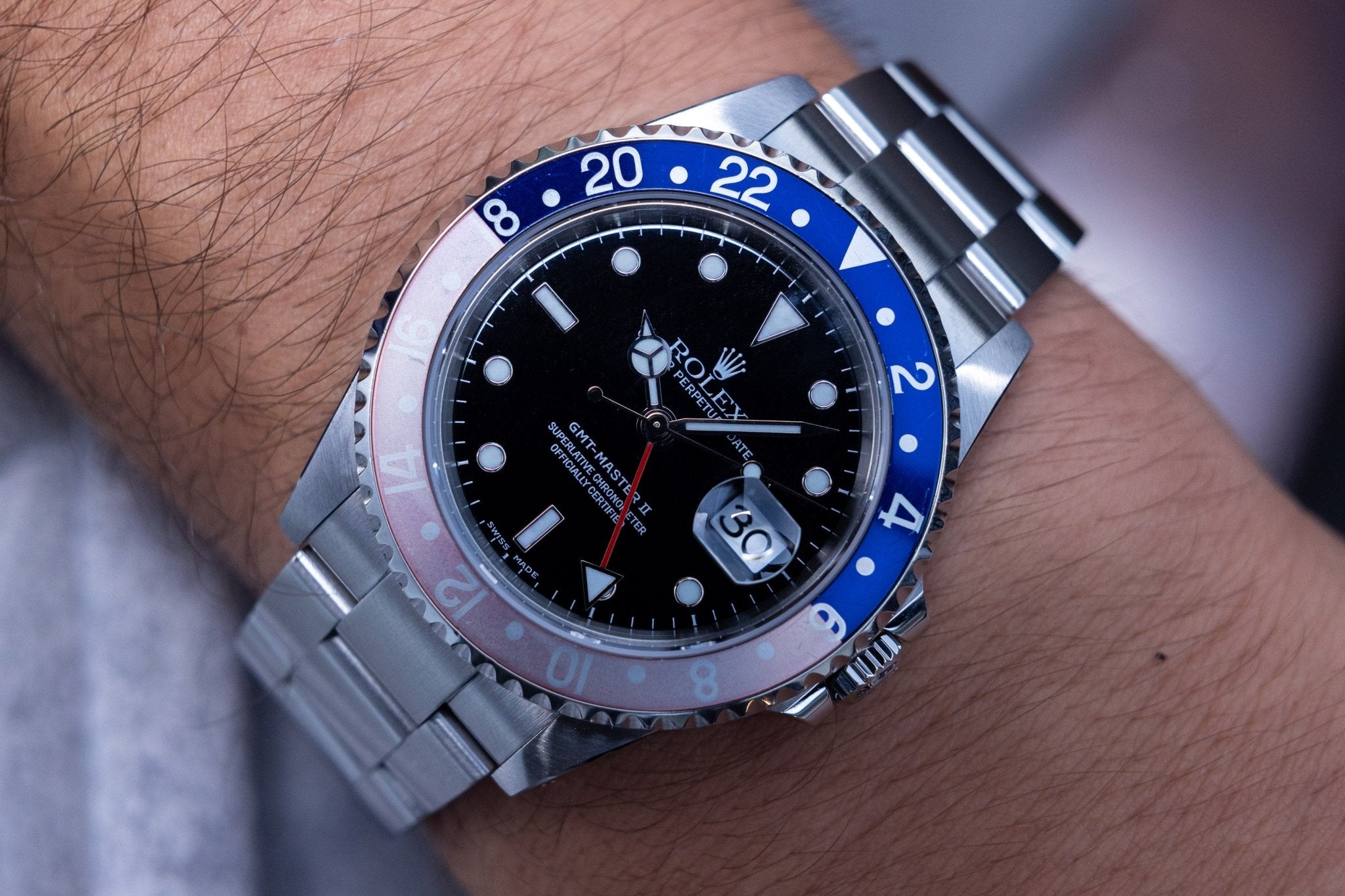 2003 Rolex GMT Master II Ref. 16710 | Ghost Pepsi | Box and Papers - Sierra Time Co