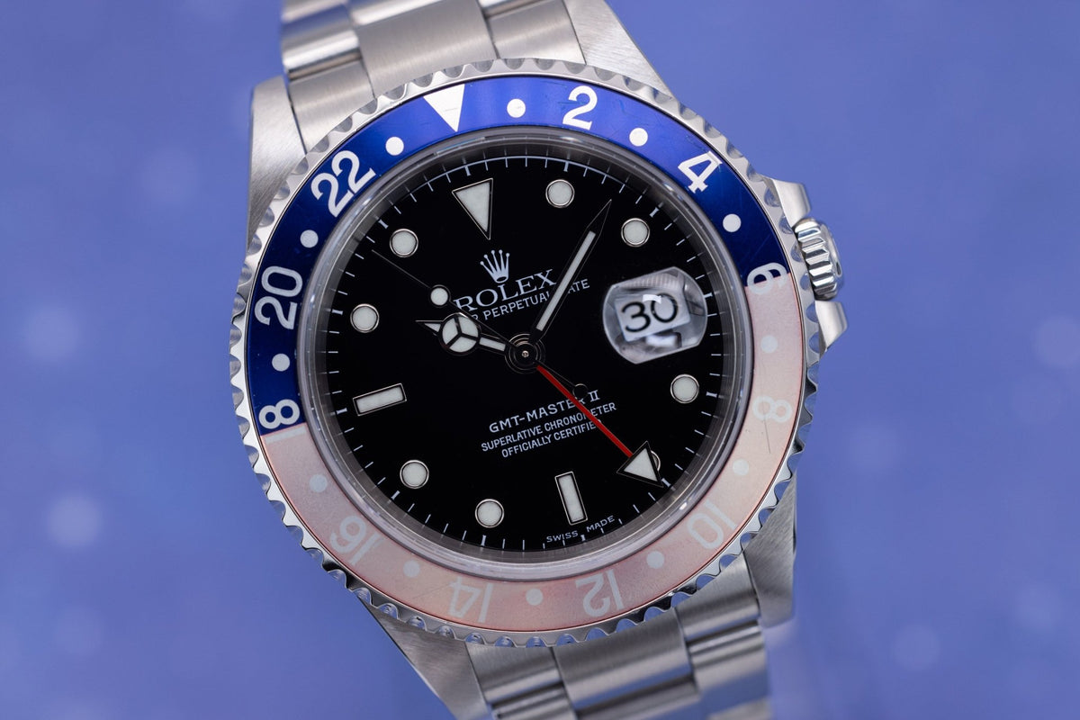 2003 Rolex GMT Master II Ref. 16710 | Ghost Pepsi | Box and Papers - Sierra Time Co