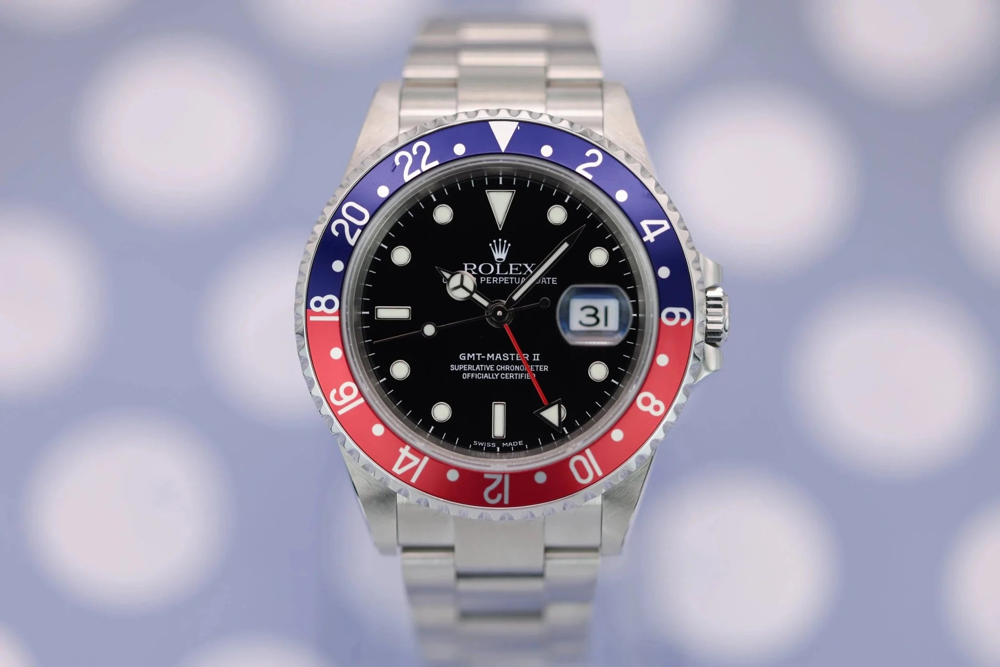 2003 Rolex GMT Master II Ref. 16710 Pepsi | No Holes Case - Sierra Time Co